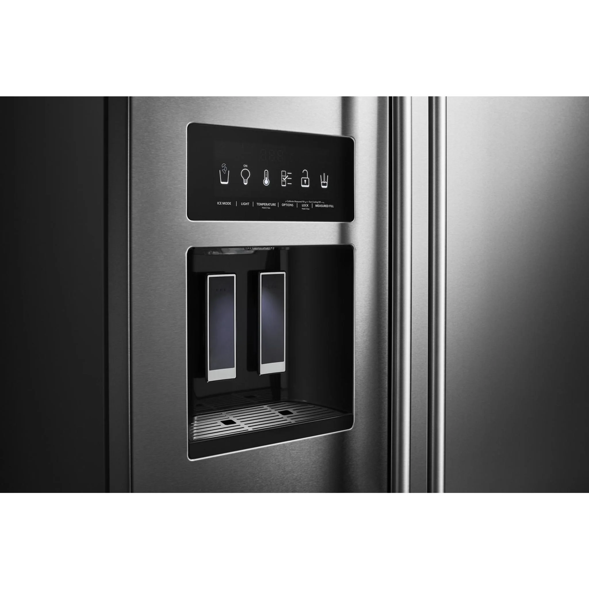 KitchenAid  22.6 cu.. ft. Counter-Depth Side-by-Side Refrigerator with Exterior Ice and Water and PrintShield finish -Stainless Steel  (KRSC703HPS) - Image 33