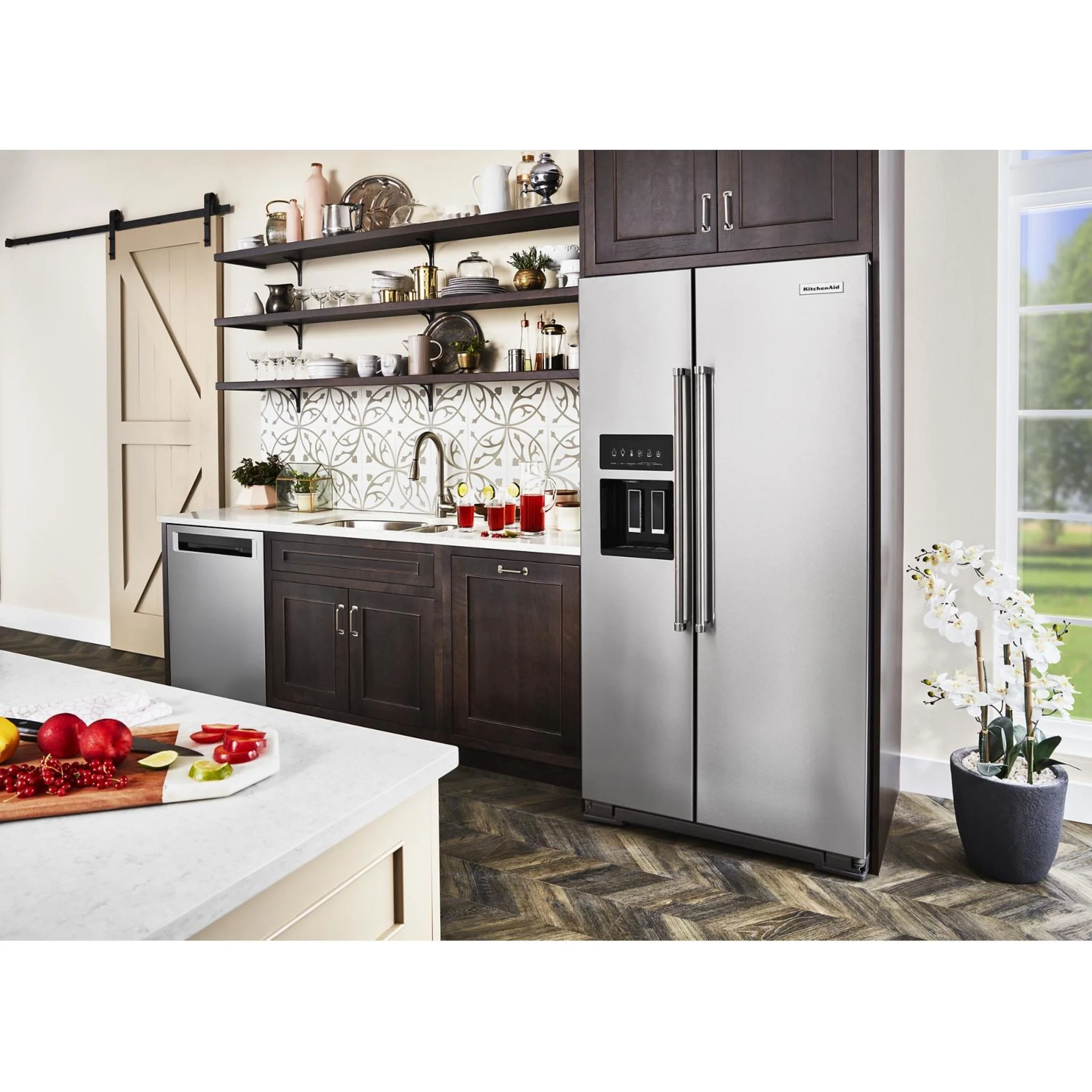 KitchenAid  22.6 cu.. ft. Counter-Depth Side-by-Side Refrigerator with Exterior Ice and Water and PrintShield finish -Stainless Steel  (KRSC703HPS) - Image 40