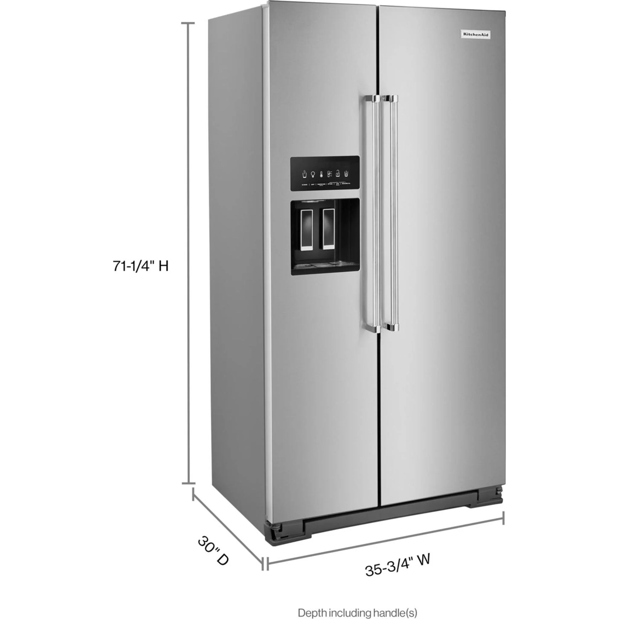KitchenAid  22.6 cu.. ft. Counter-Depth Side-by-Side Refrigerator with Exterior Ice and Water and PrintShield finish -Stainless Steel  (KRSC703HPS) - Image 48