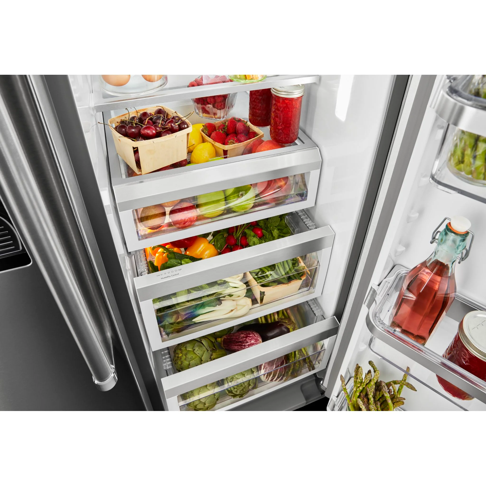KitchenAid 24.8 cu.. ft. Side-by-Side Refrigerator with Exterior Ice and Water and PrintShield Finish - Black Stainless (KRSF705HBS) - Image 14