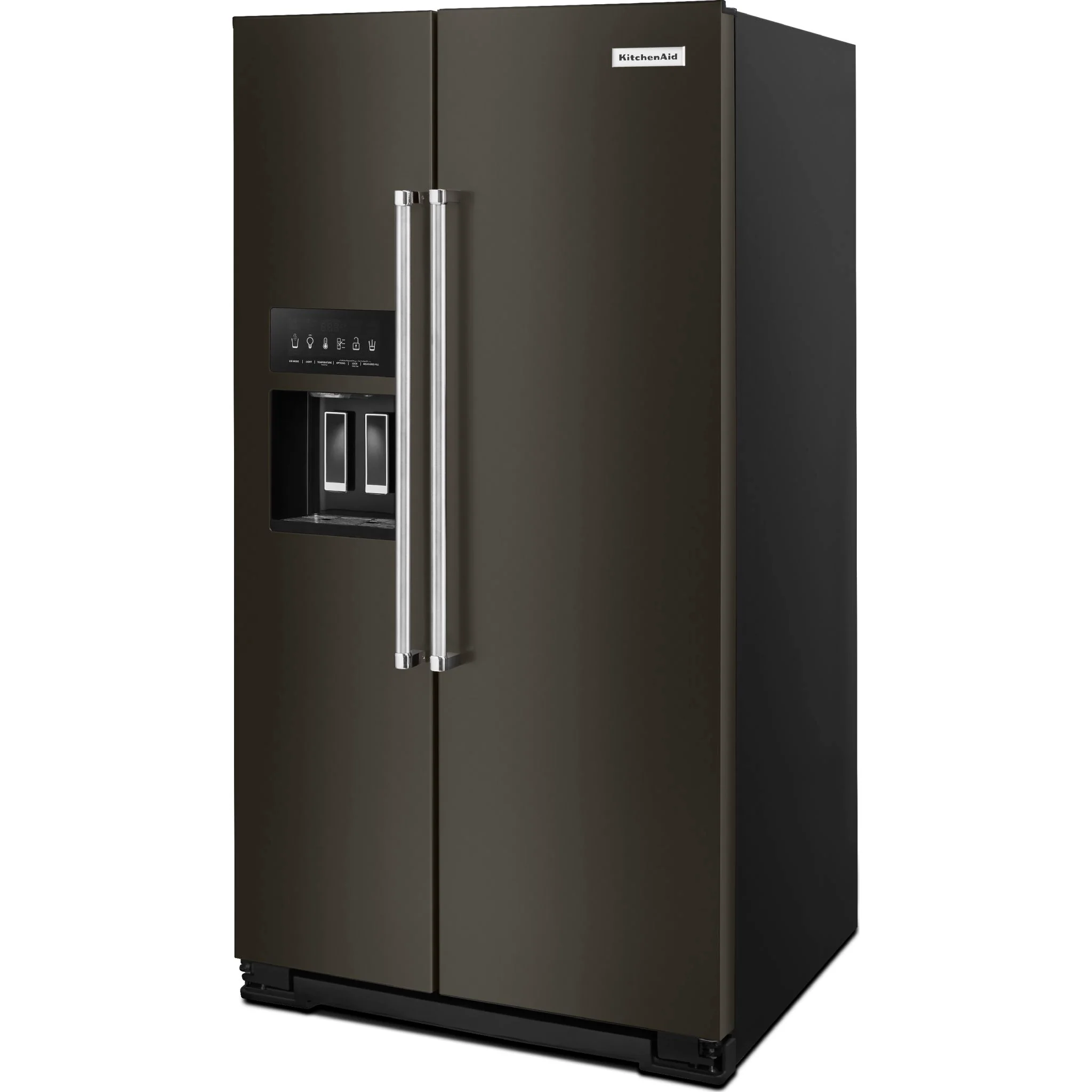 KitchenAid 24.8 cu.. ft. Side-by-Side Refrigerator with Exterior Ice and Water and PrintShield Finish - Black Stainless (KRSF705HBS) - Image 2