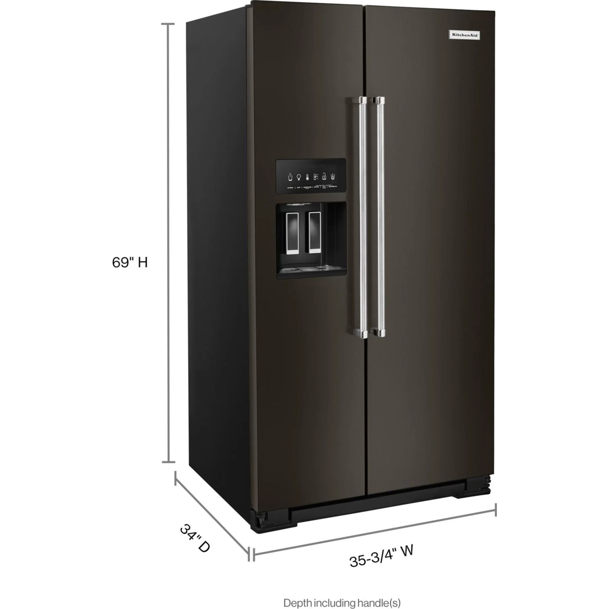 KitchenAid 24.8 cu.. ft. Side-by-Side Refrigerator with Exterior Ice and Water and PrintShield Finish - Black Stainless (KRSF705HBS) - Image 26
