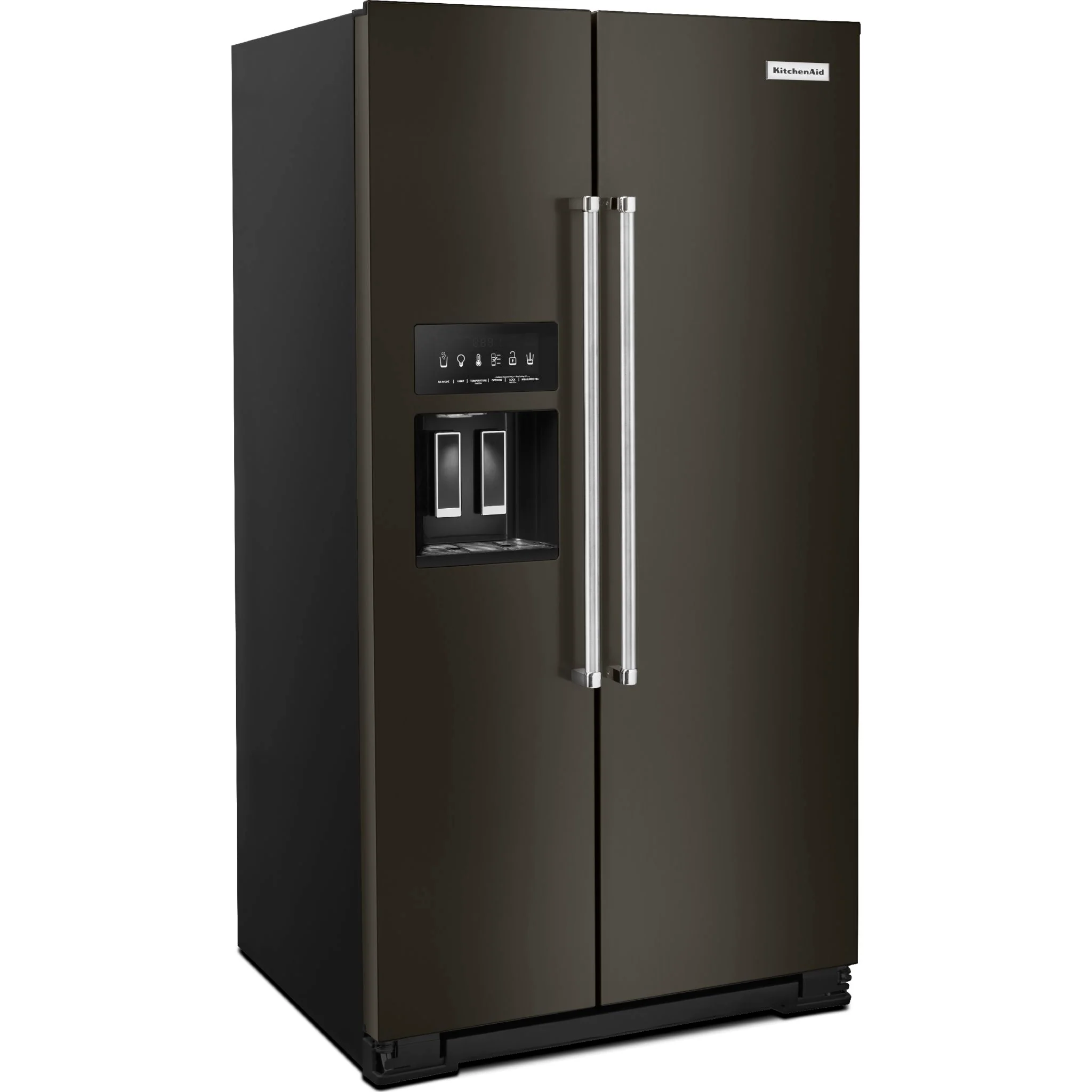 KitchenAid 24.8 cu.. ft. Side-by-Side Refrigerator with Exterior Ice and Water and PrintShield Finish - Black Stainless (KRSF705HBS) - Image 3