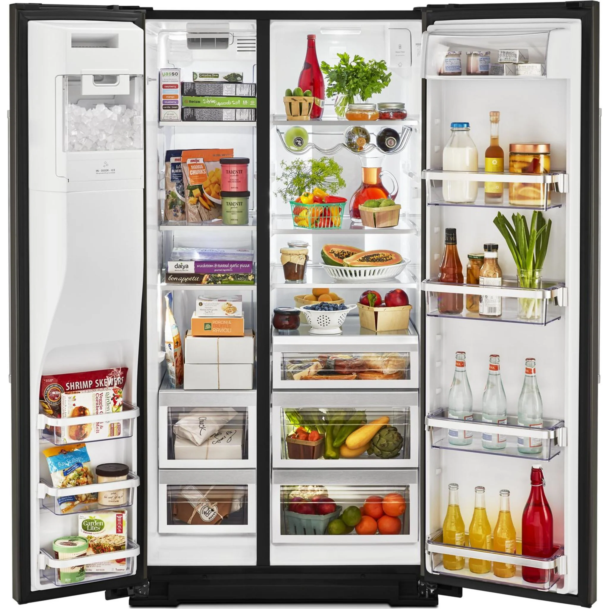 KitchenAid 24.8 cu.. ft. Side-by-Side Refrigerator with Exterior Ice and Water and PrintShield Finish - Black Stainless (KRSF705HBS) - Image 36