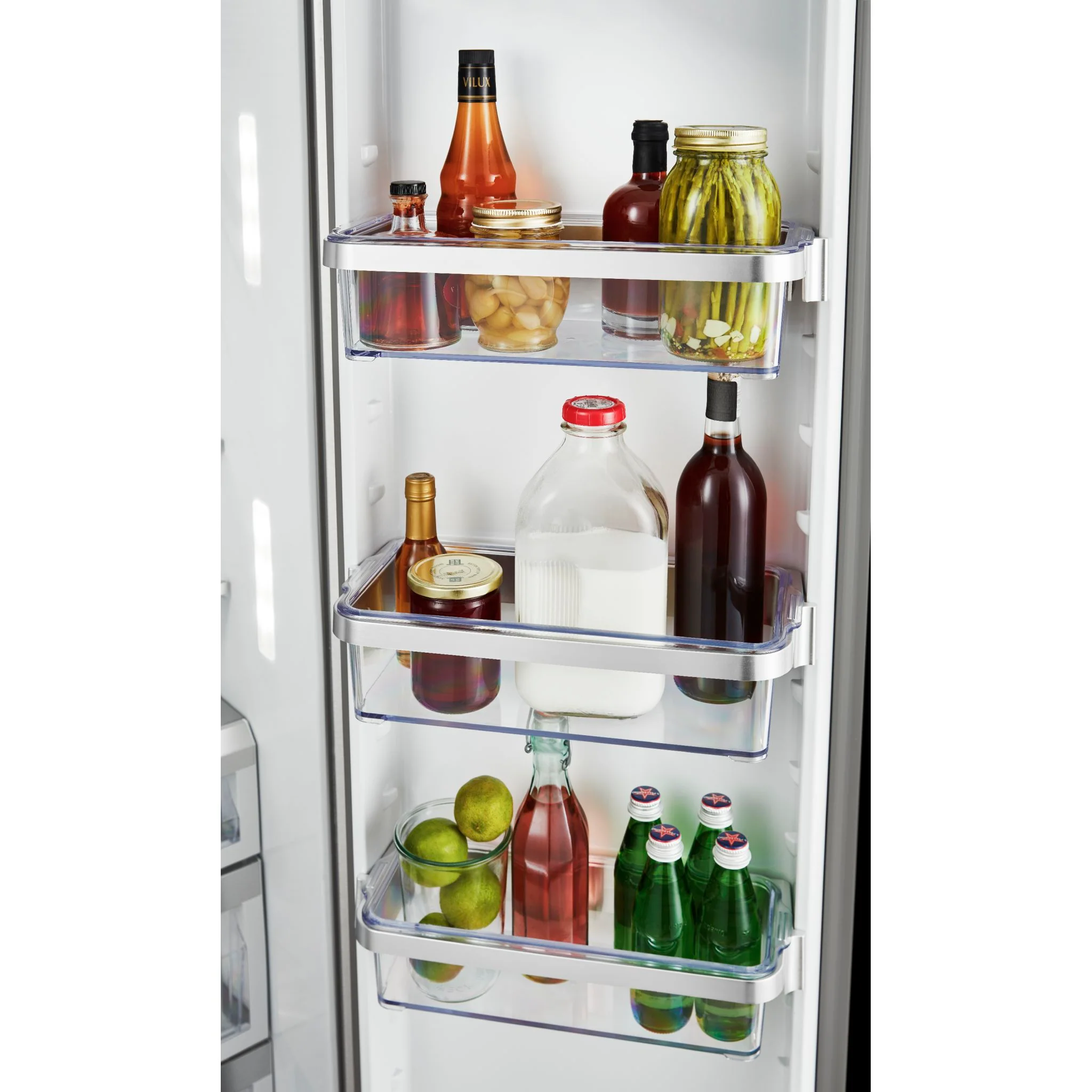 KitchenAid 24.8 cu.. ft. Side-by-Side Refrigerator with Exterior Ice and Water and PrintShield Finish - Black Stainless (KRSF705HBS) - Image 9