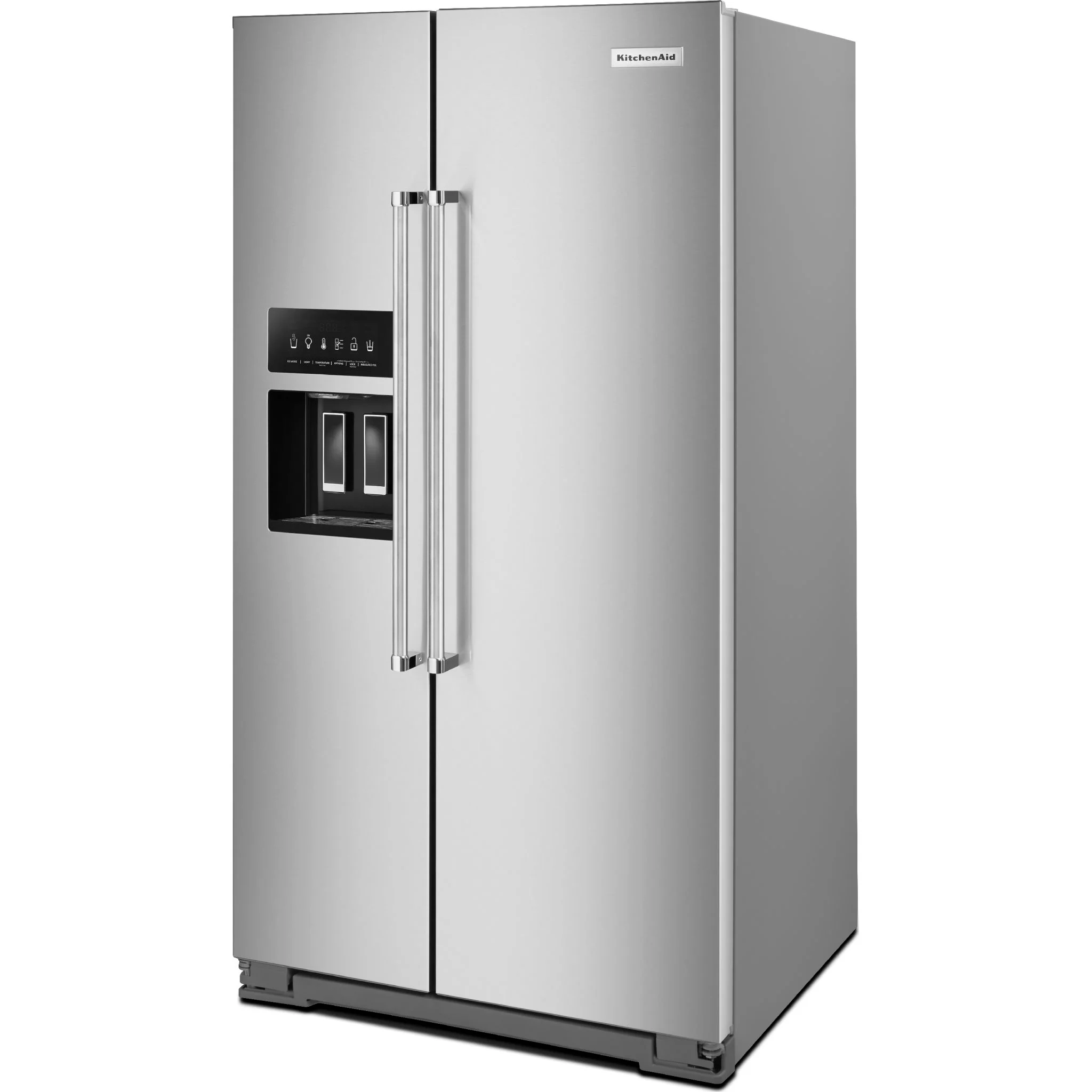 KitchenAid  24.8 cu.. ft. Side-by-Side Refrigerator with Exterior Ice and Water and PrintShield finish - Stainless Steel (KRSF705HPS) - Image 2