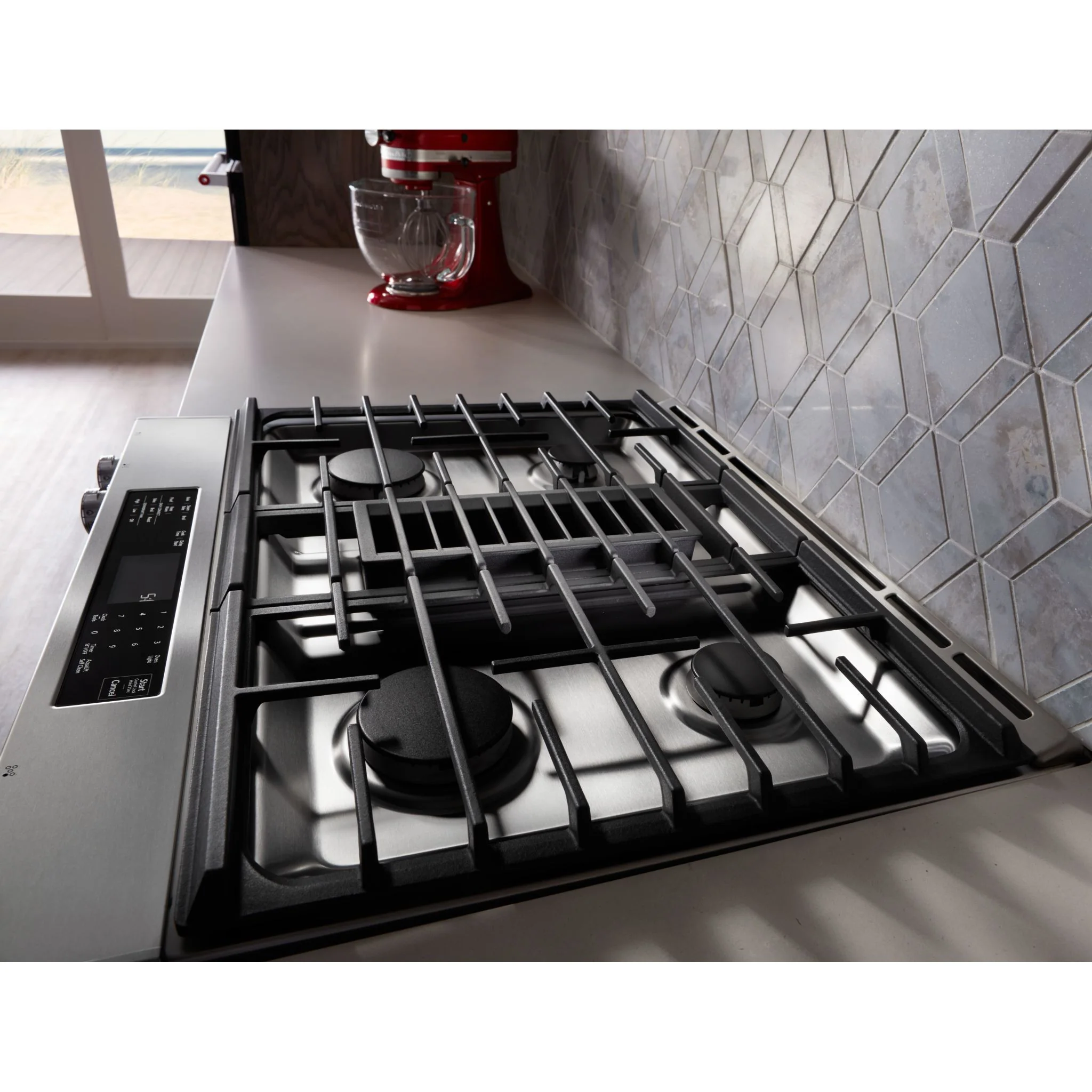 KitchenAid 30-Inch 4-Burner Dual Fuel Downdraft Front Control Range -Stainless Steel (KSDG950ESS) - Image 3