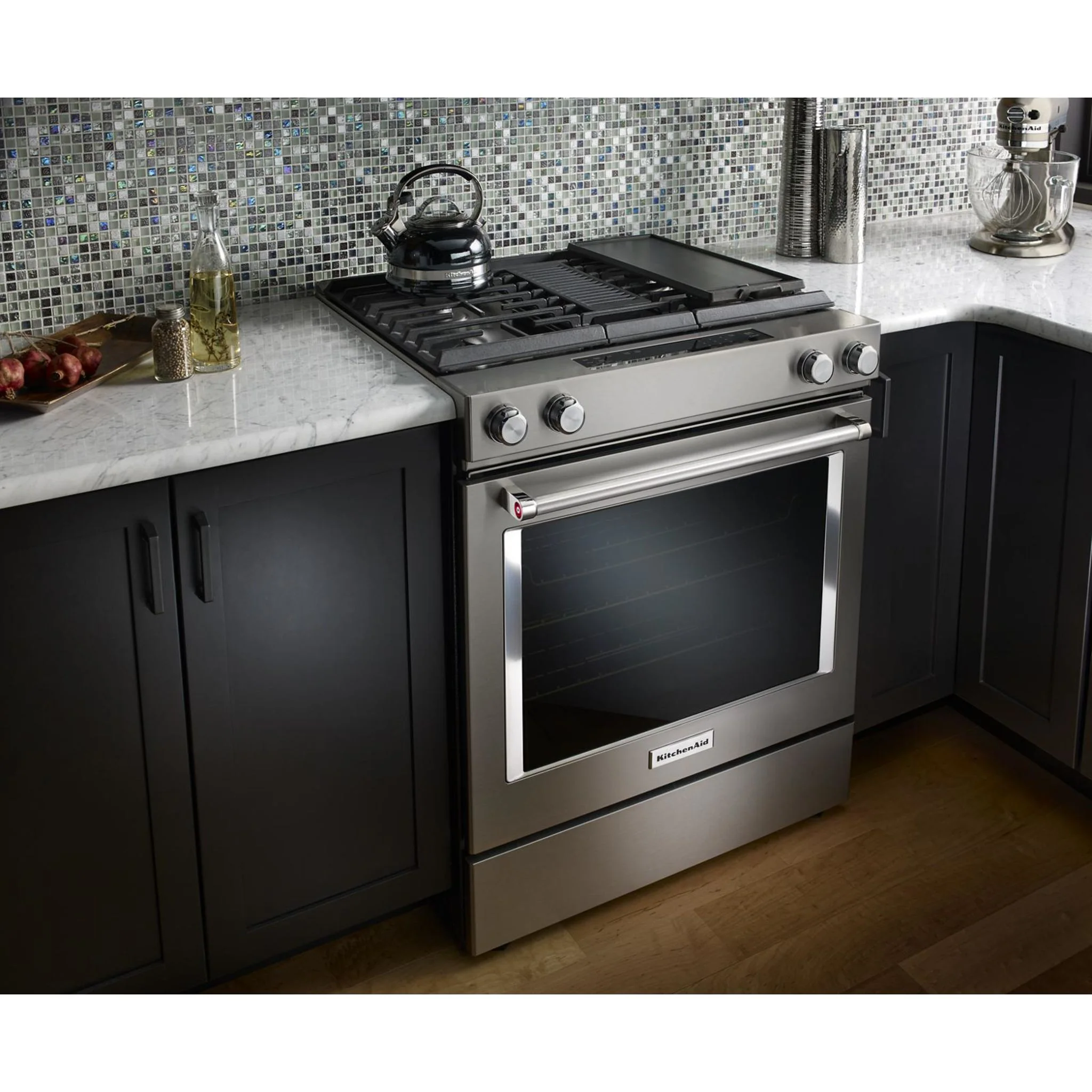 KitchenAid 30-Inch 4-Burner Dual Fuel Downdraft Front Control Range -Stainless Steel (KSDG950ESS) - Image 32