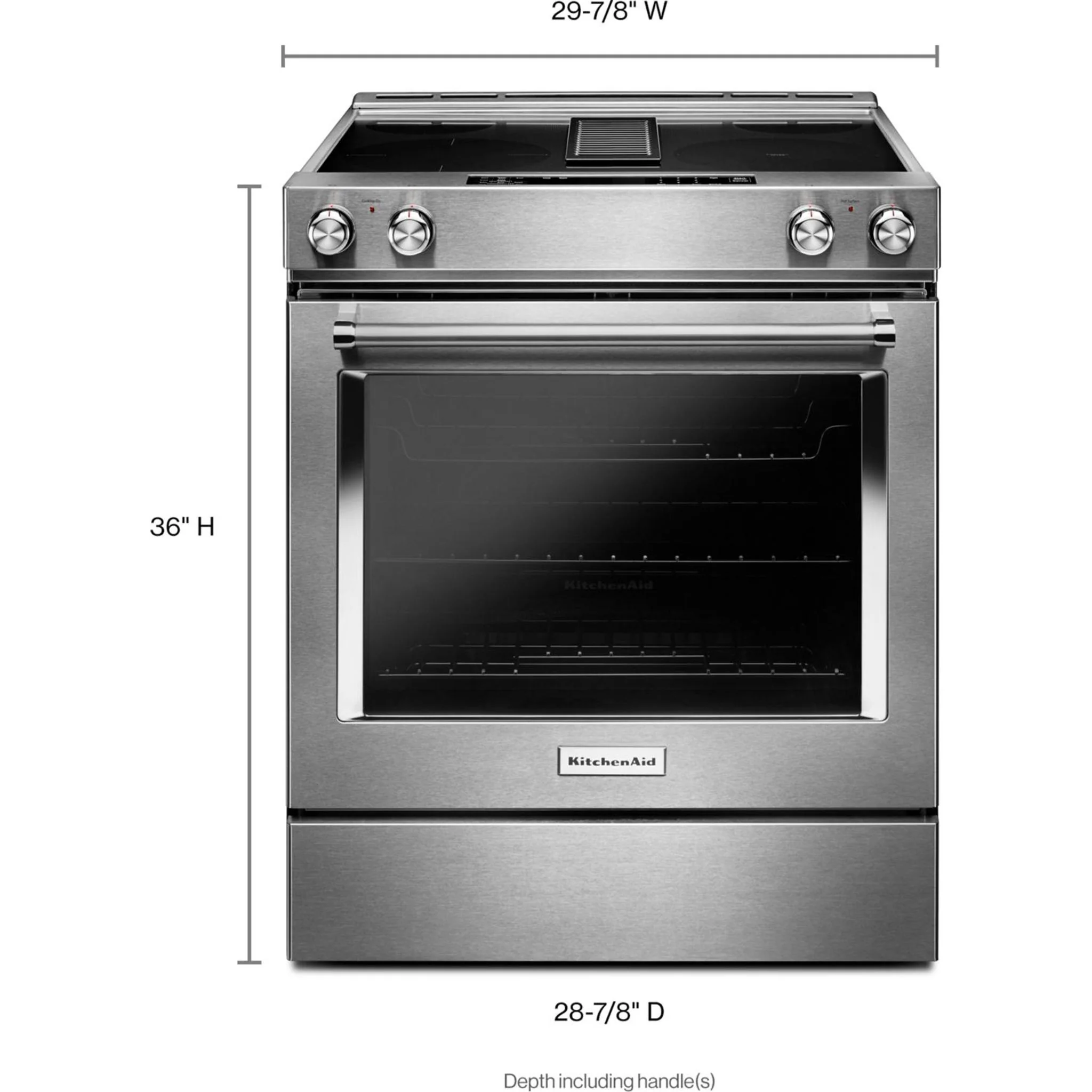 KitchenAid 30-Inch 4-Element Electric Downdraft Front Control Range -Stainless Steel (KSEG950ESS) - Image 13