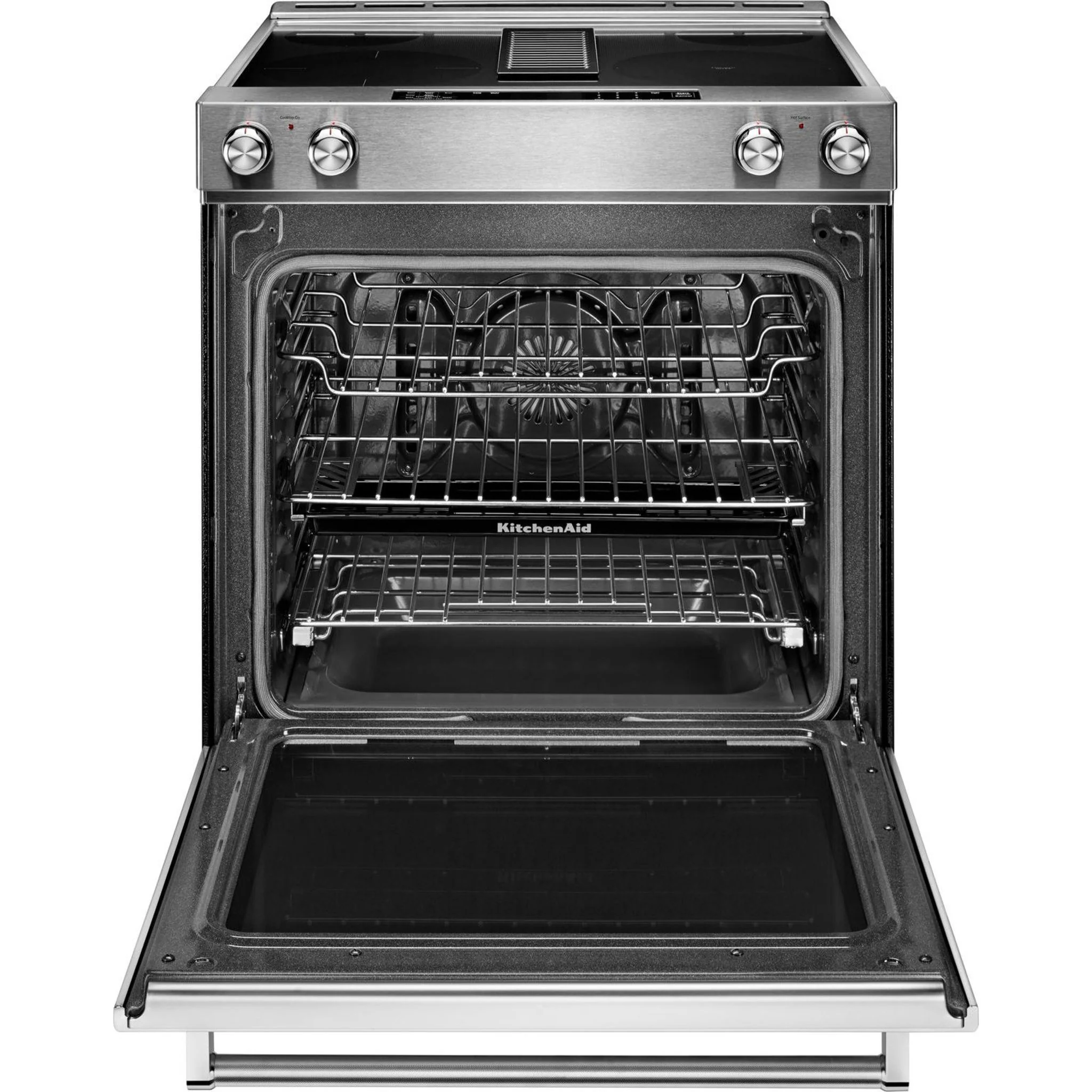 KitchenAid 30-Inch 4-Element Electric Downdraft Front Control Range -Stainless Steel (KSEG950ESS) - Image 7