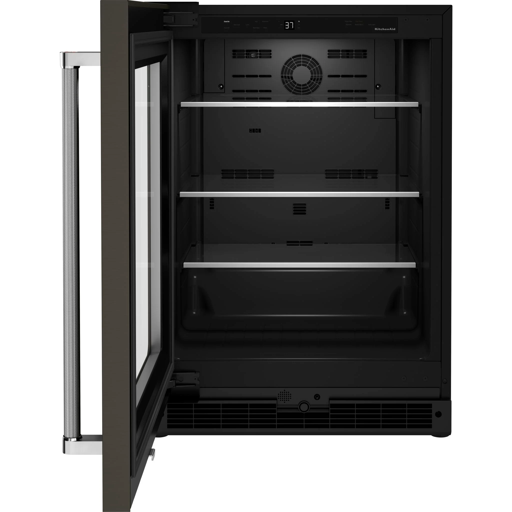 KitchenAid 24" Undercounter Refrigerator with Glass Door and Shelves with Metallic Accentsand with PrintShieldFinish -Black Stainless (KURL314KBS) - Image 3
