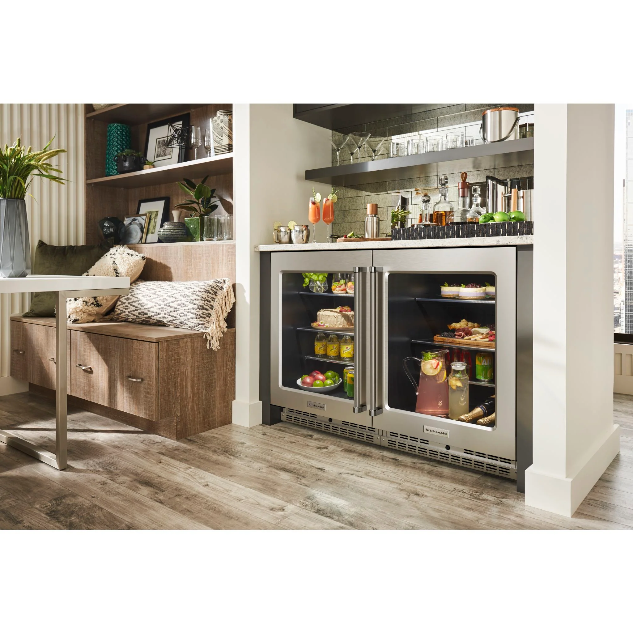 KitchenAid 24" Undercounter Refrigerator with Glass Door and Shelves with Metallic Accents -Stainless Steel (KURL314KSS) - Image 9