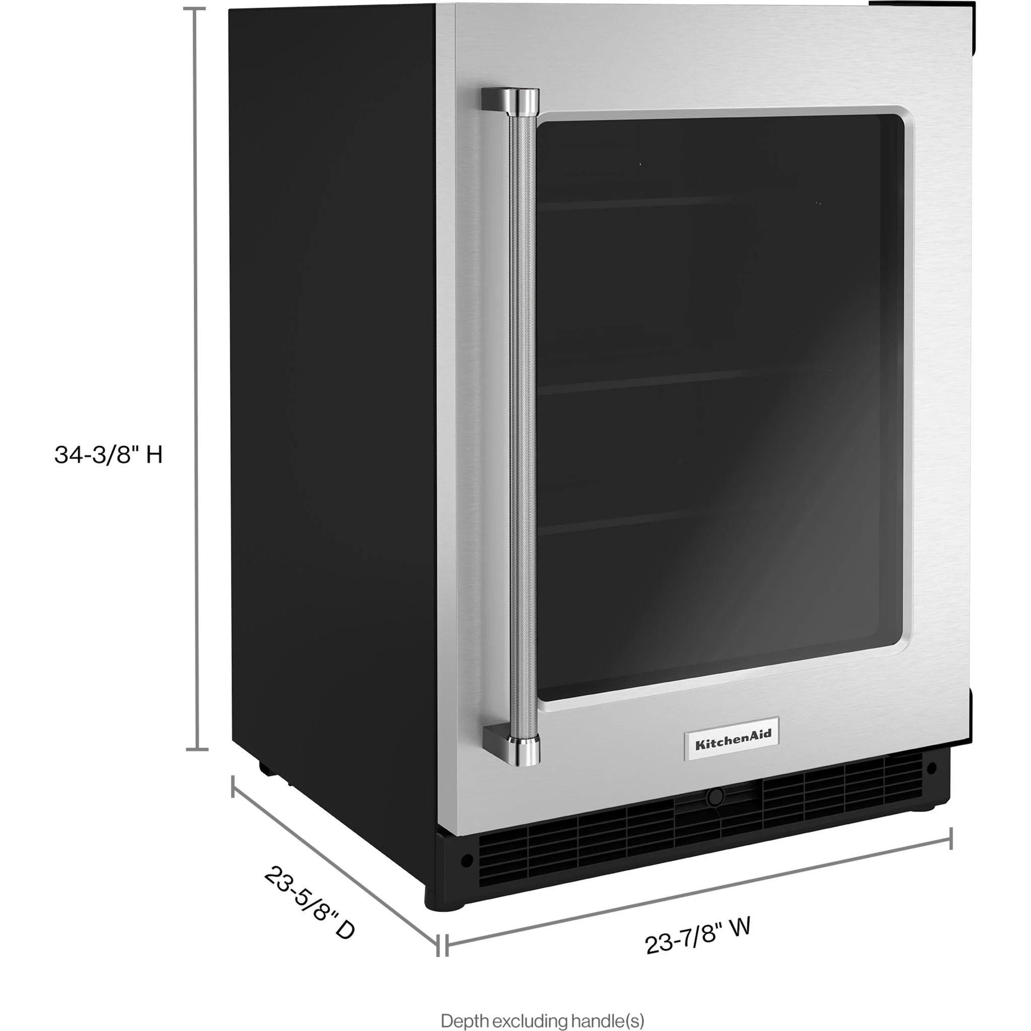 KitchenAid 24" Undercounter Refrigerator with Glass Door -Stainless Steel (KURR214KSB) - Image 2