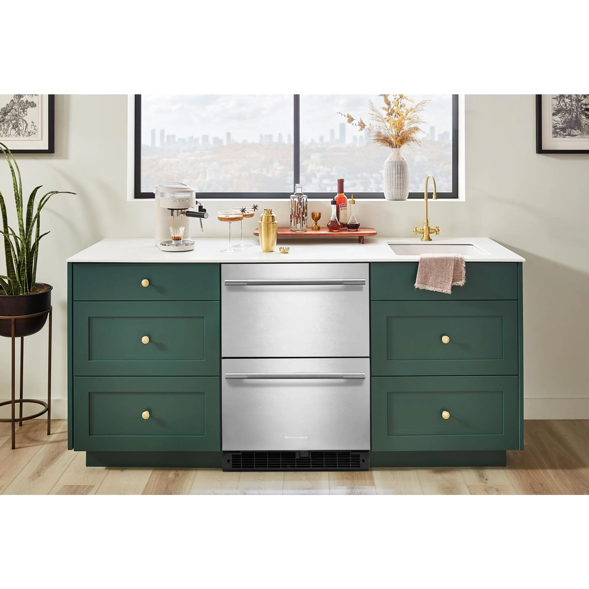 KitchenAid 24" Stainless Steel Undercounter Double-Drawer Refrigerator - Black Cabinet/Stainless Doors (KURT524SSB) - Image 4