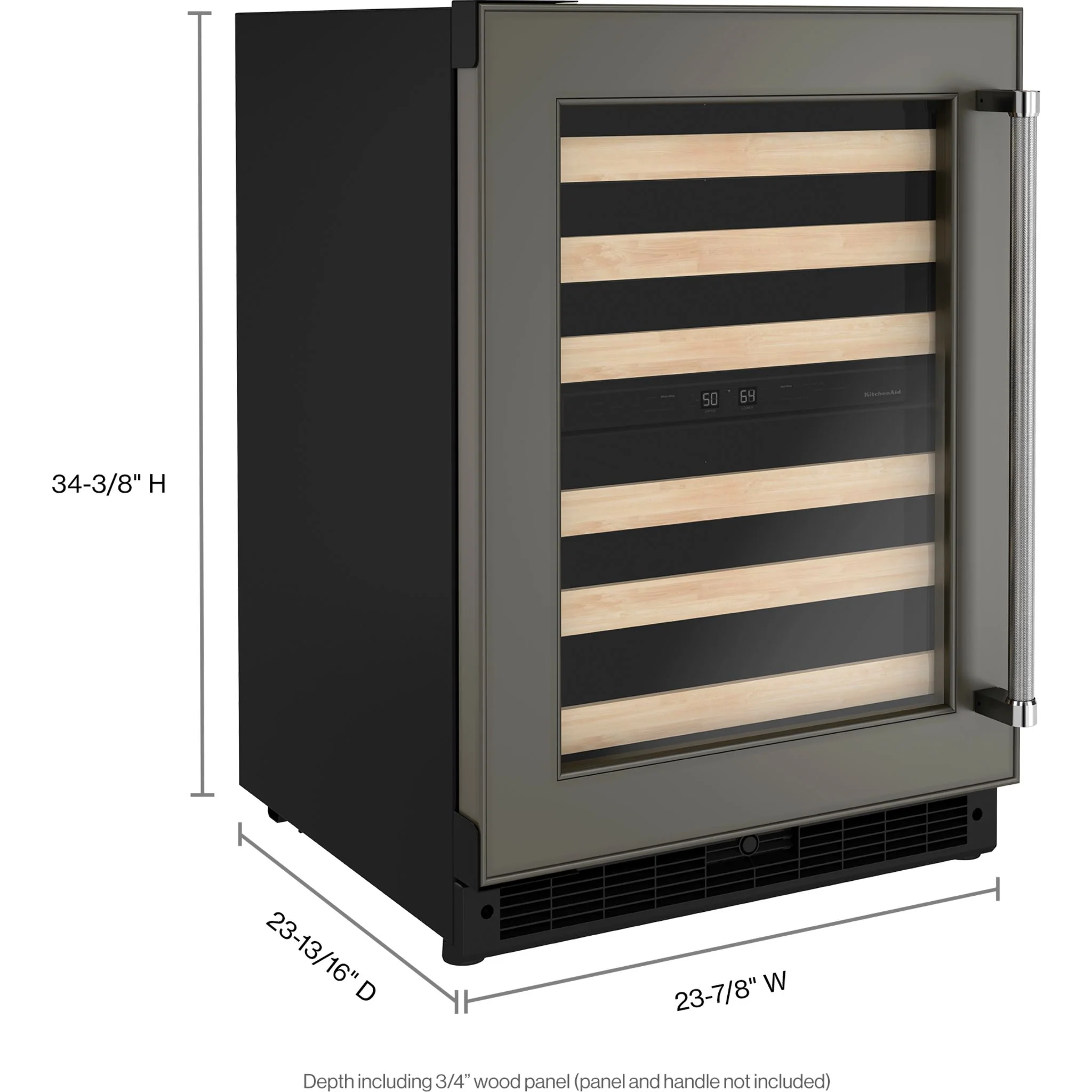 KitchenAid 24" Panel-Ready Undercounter Wine Cellar with Wood-Front Racks -Panel Ready (KUWL214KPA) - Image 2