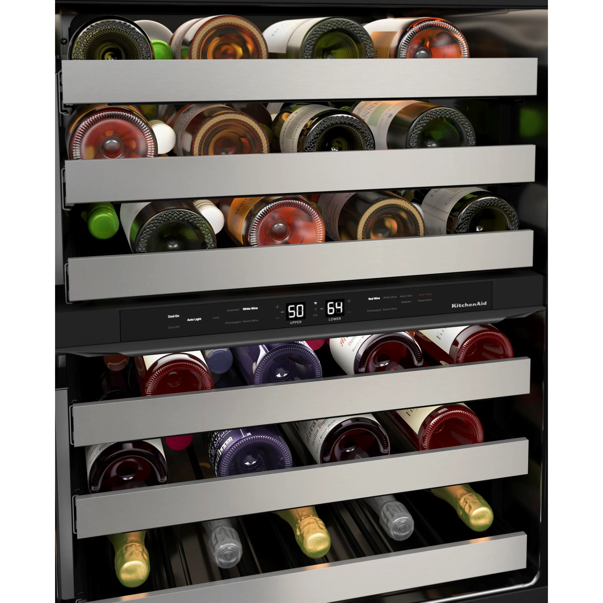 KitchenAid 24" Undercounter Wine Cellar with Glass Door and Metal-Front Racks -Stainless Steel (KUWL314KBS) - Image 8