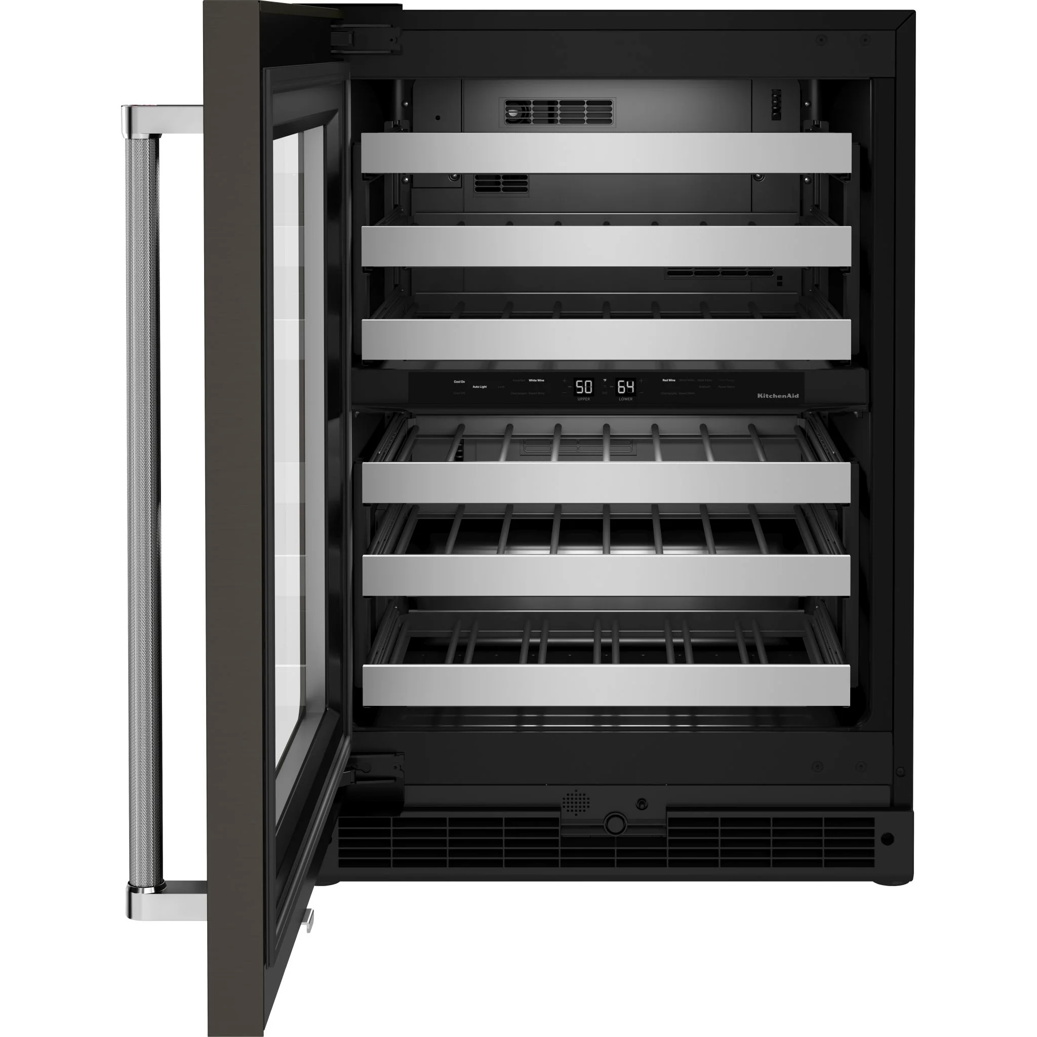 KitchenAid 24" Undercounter Wine Cellar with Glass Door and Metal-Front Racks -Stainless Steel (KUWL314KBS) - Image 9