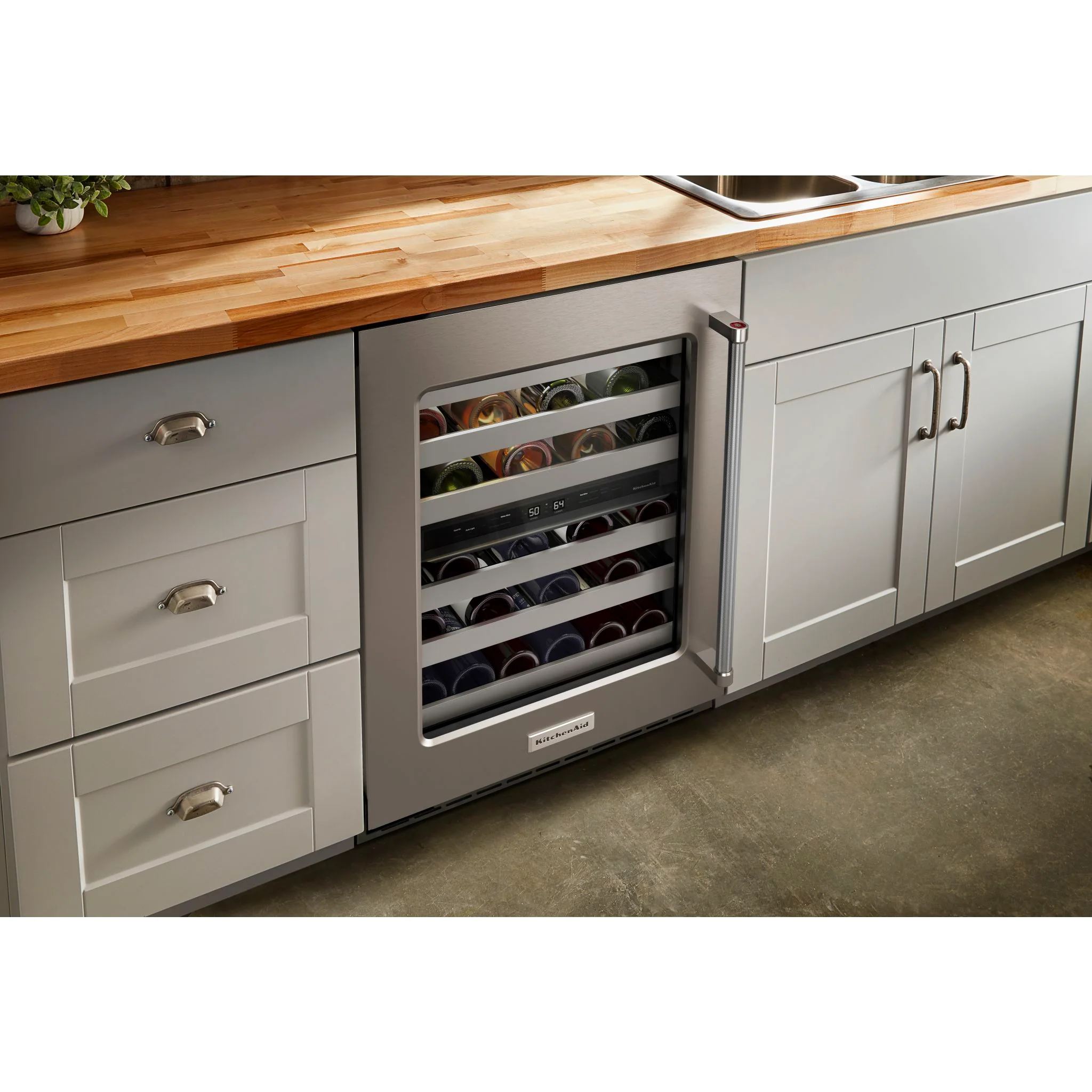 KitchenAid 24" Undercounter Wine Cellar with Glass Door and Metal-Front Racks -Stainless Steel (KUWL314KSS) - Image 9