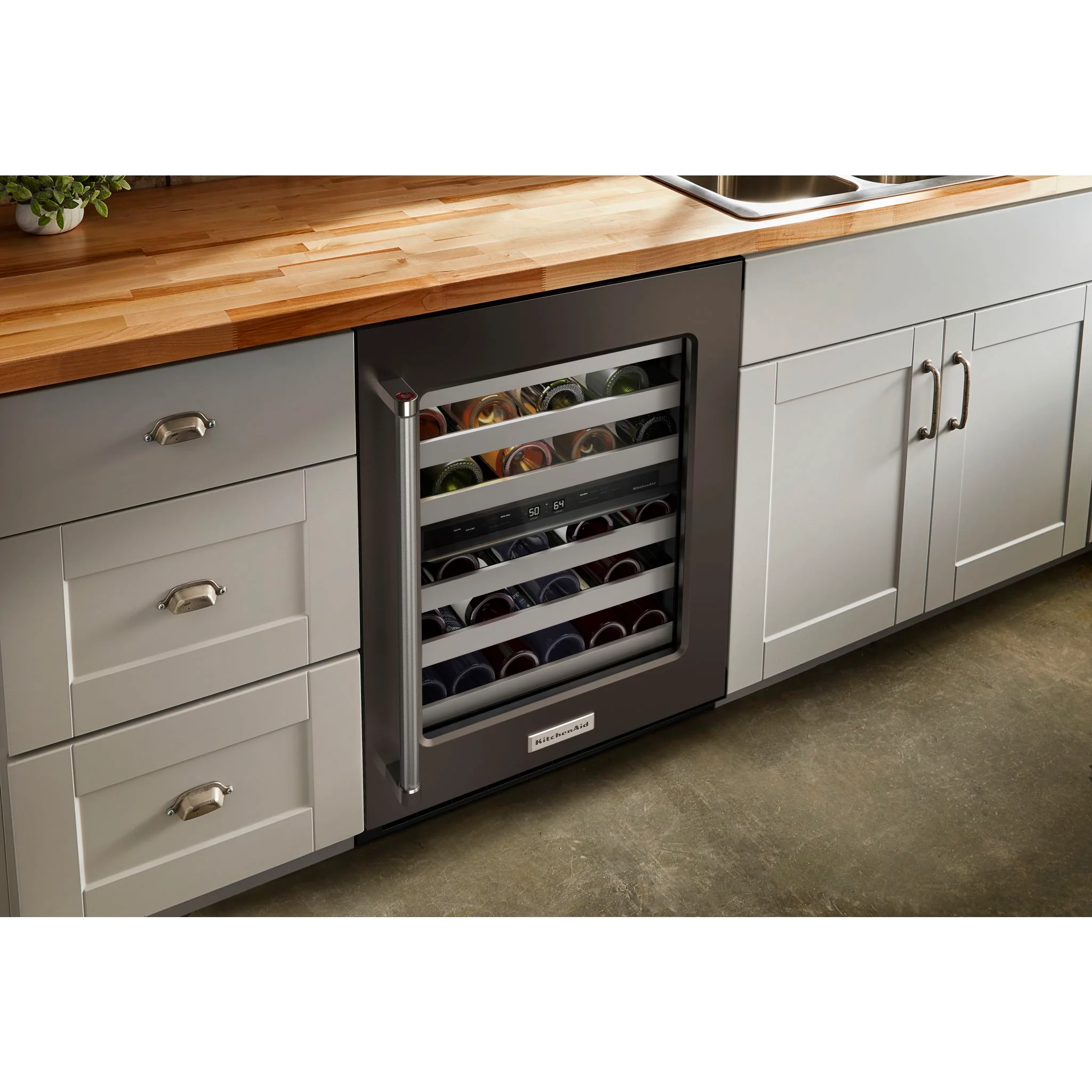 KitchenAid 24" Undercounter Wine Cellar with Glass Door and Metal-Front Racks -Black Stainless (KUWR314KBS) - Image 11