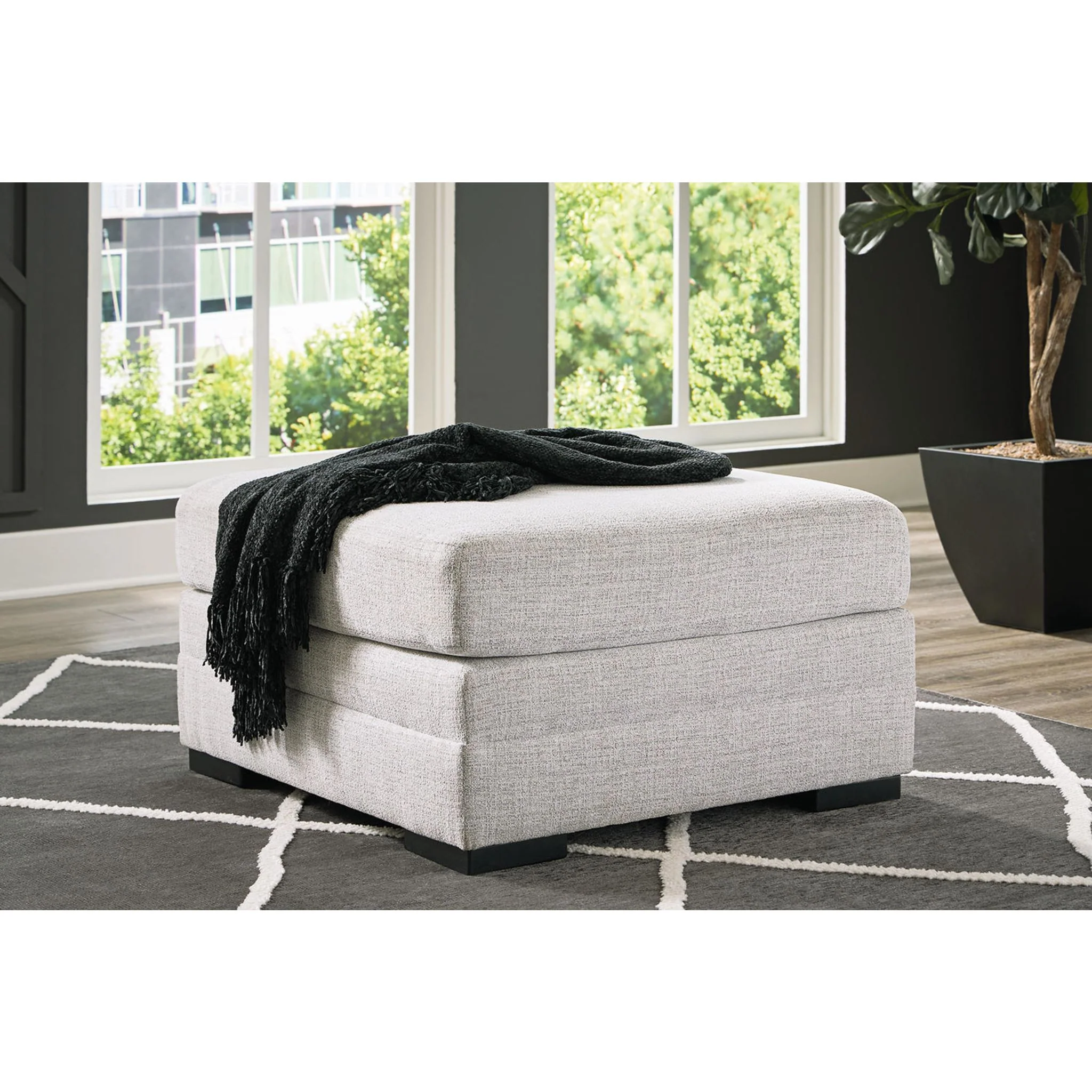 Koralynn Oversized Accent Ottoman - Stone - Image 2
