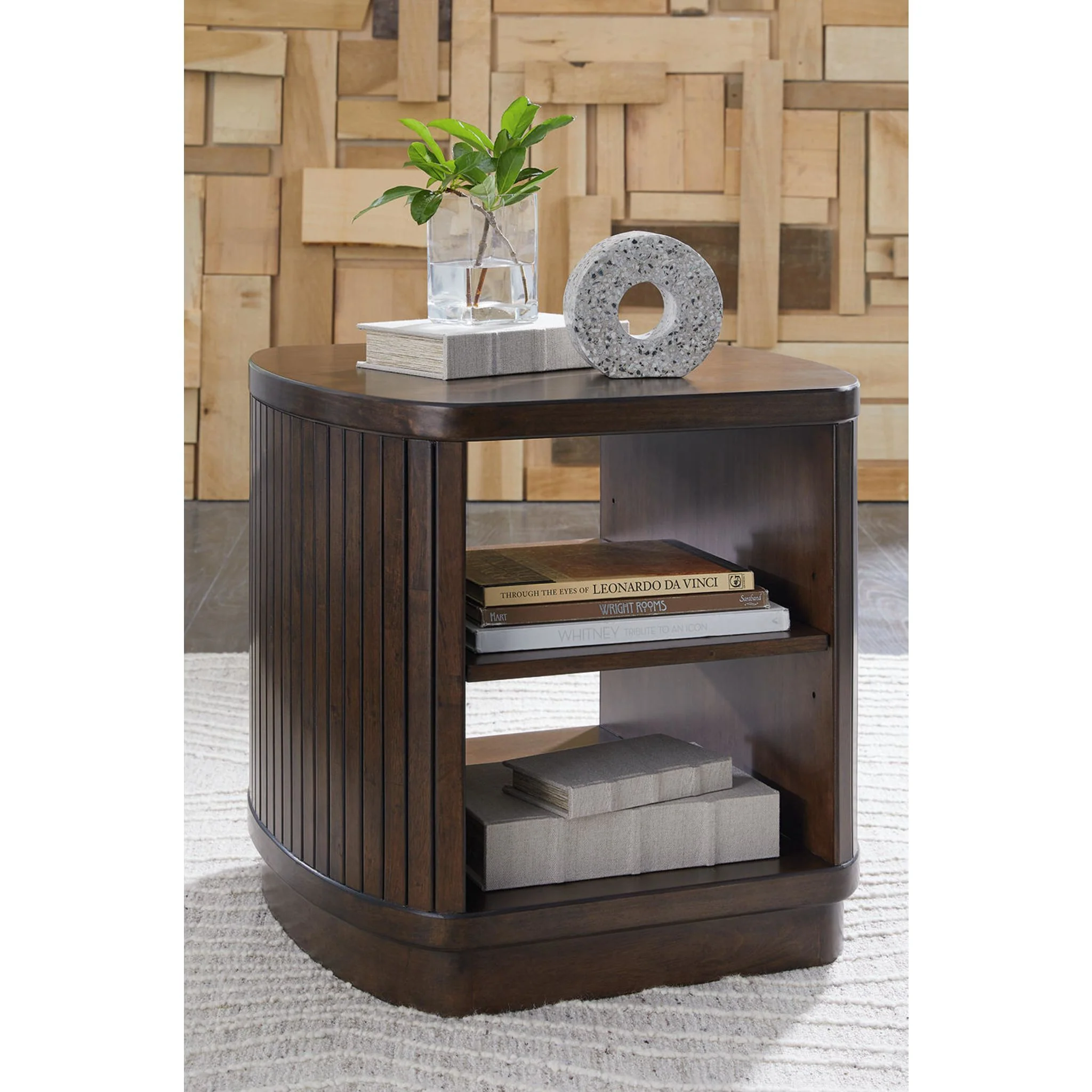 Korestone End Table - Dark Brown - Image 2