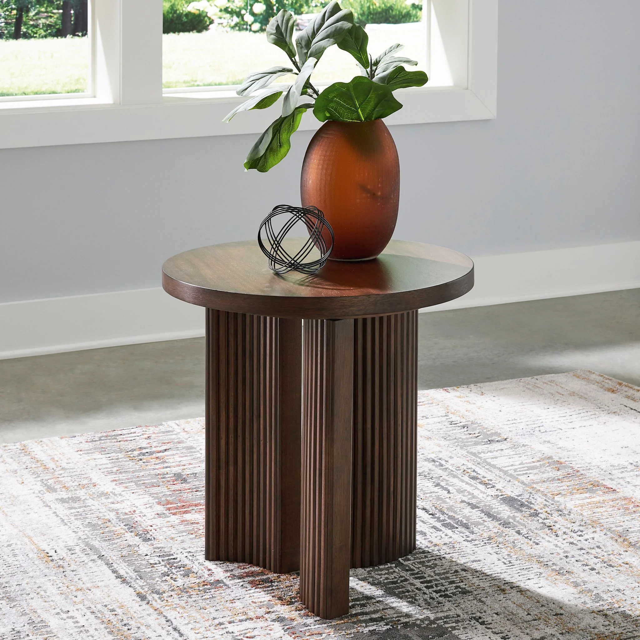 Korestone End Table - Dark Brown - Image 2