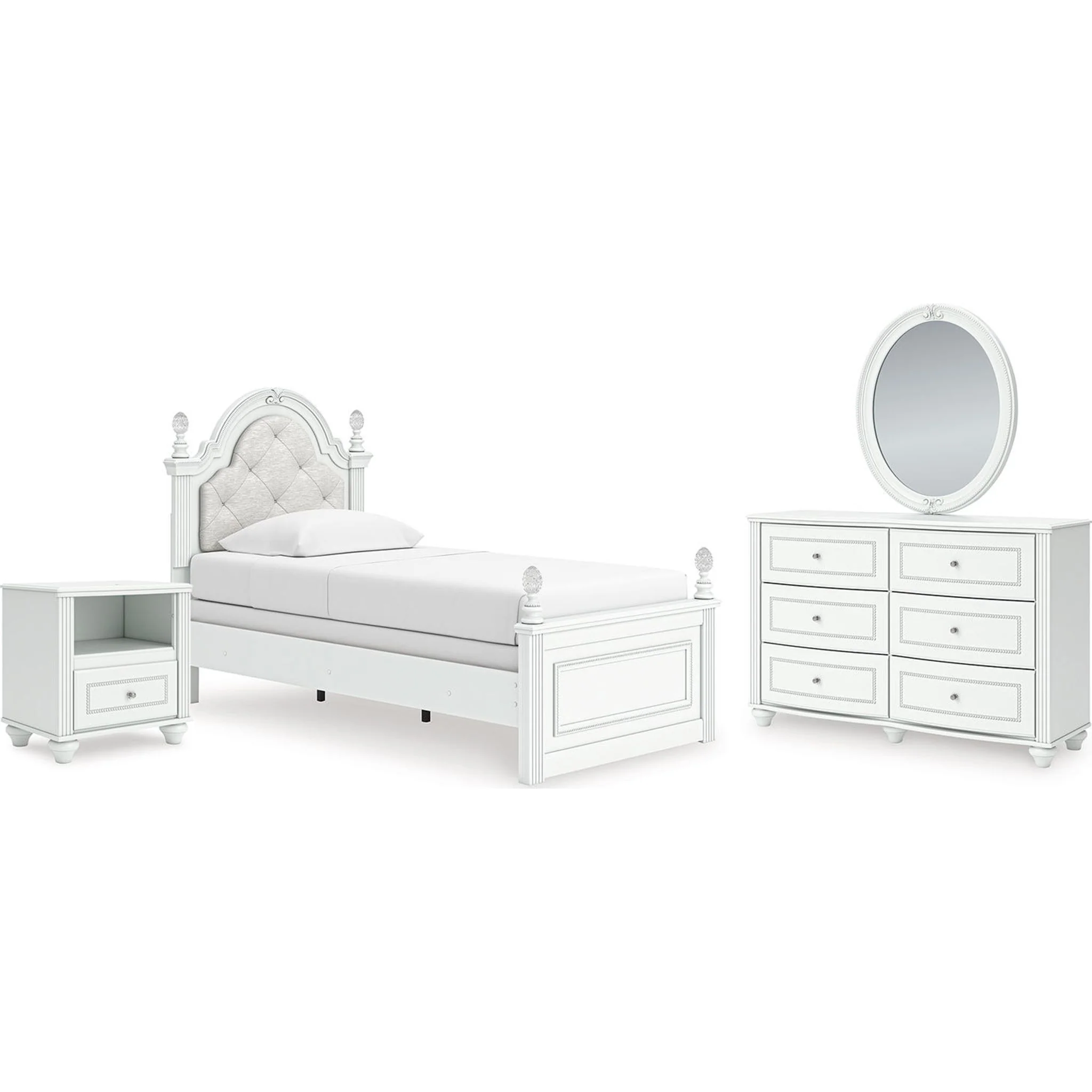 Kozlani 6 Piece Twin Panel Bedroom - White