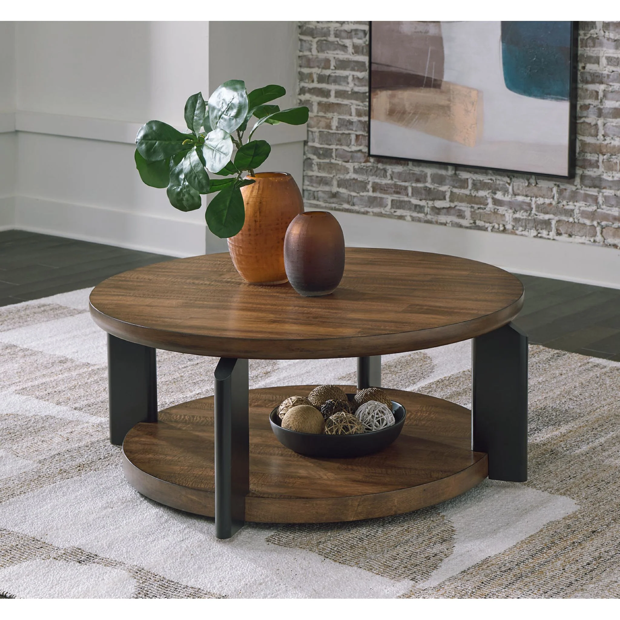Kraeburn Coffee Table - Brown/Black - Image 2