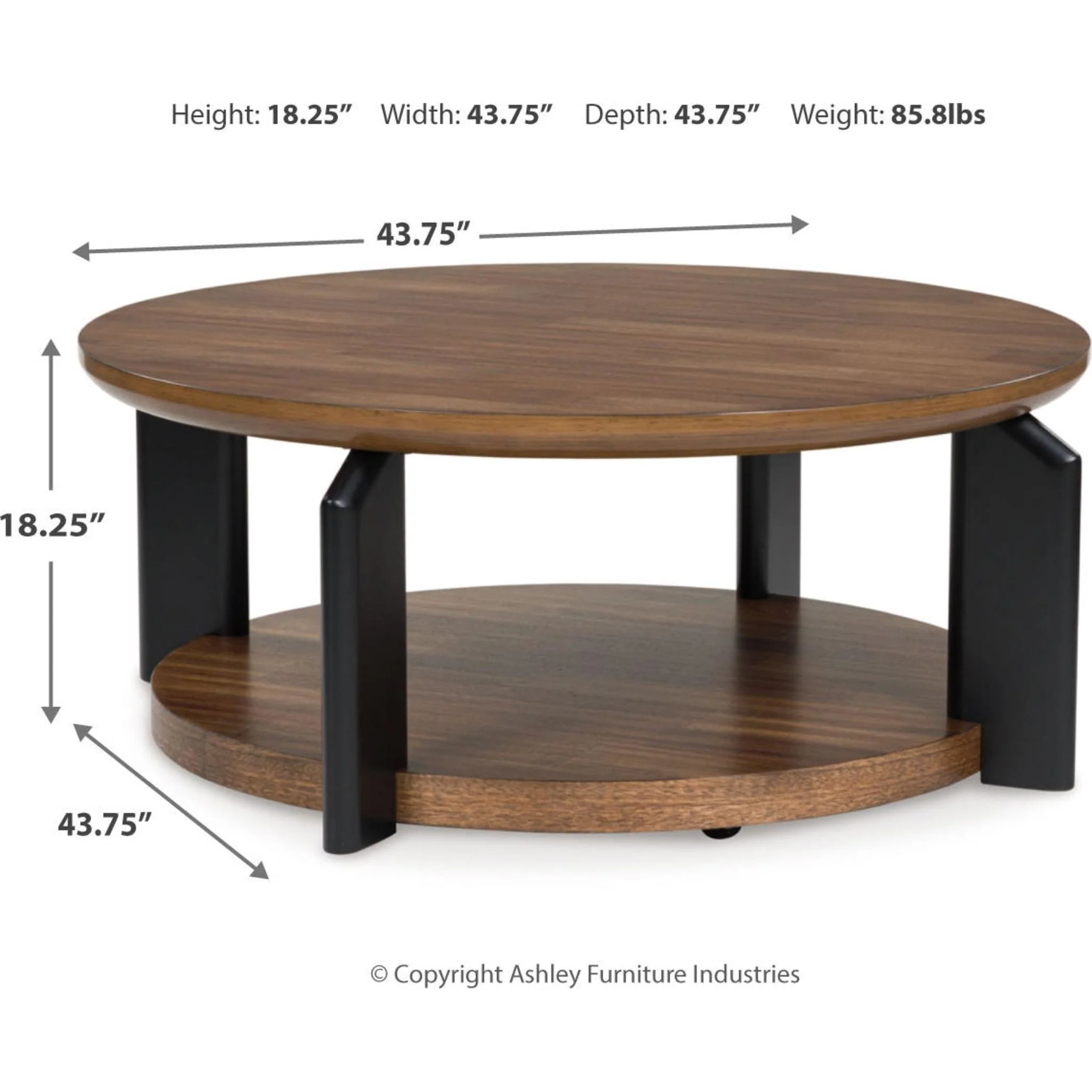 Kraeburn Coffee Table - Brown/Black - Image 3
