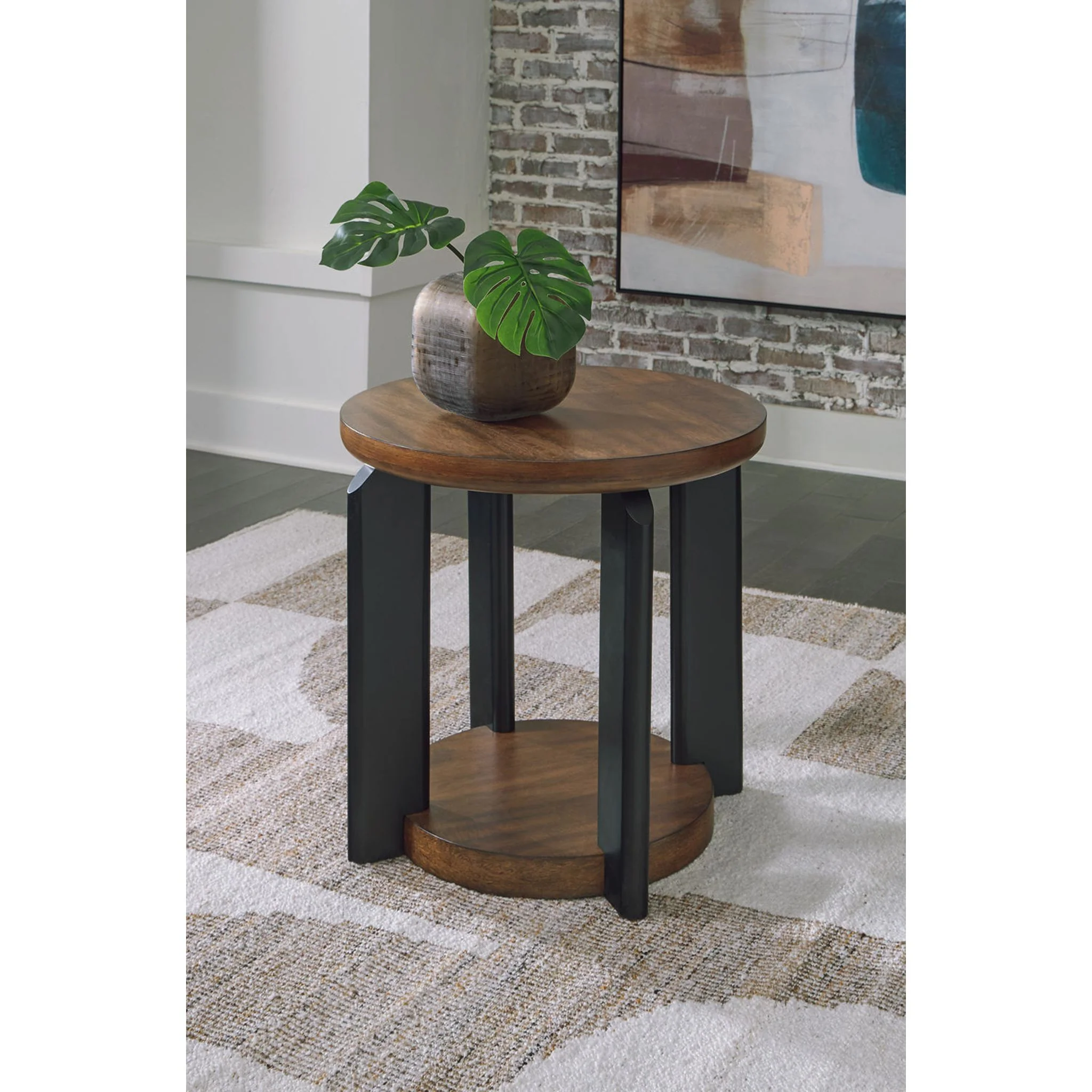 Kraeburn End Table - Brown/Black - Image 2