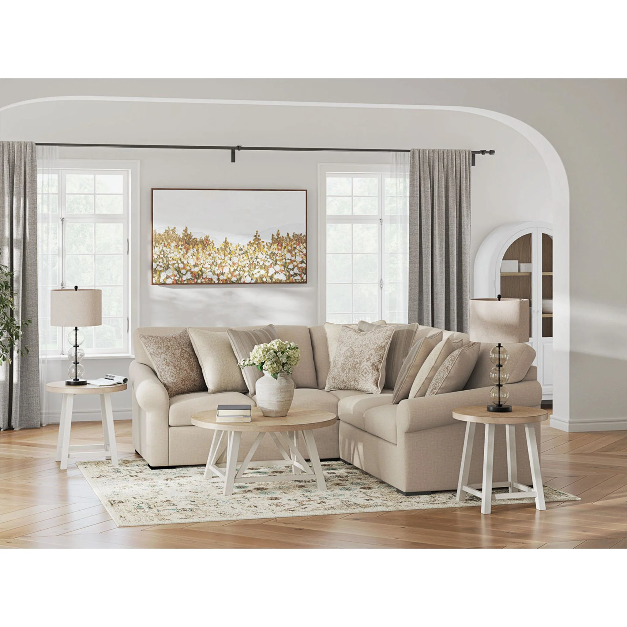 LadyMae 3 Piece Sectional - Twill - Image 2