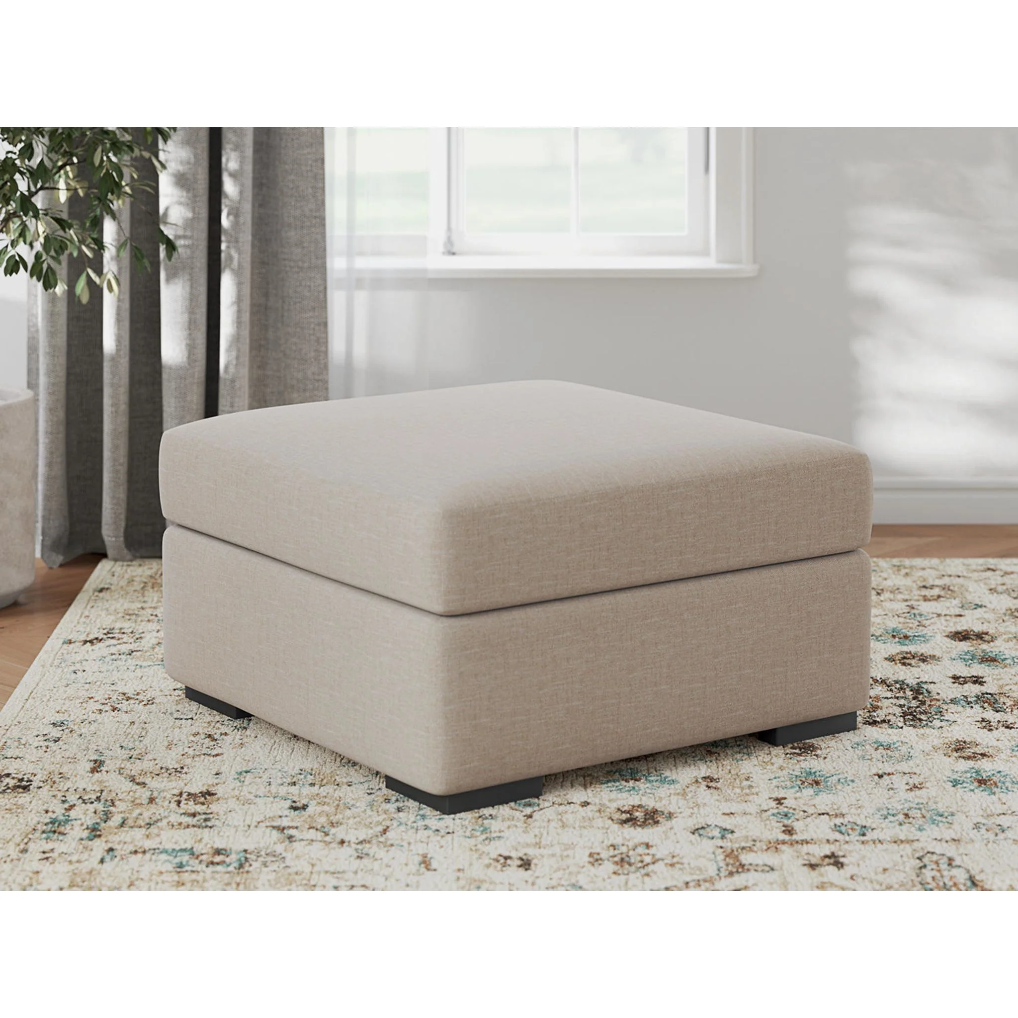 LadyMae Oversized Accent Ottoman - Twill - Image 2