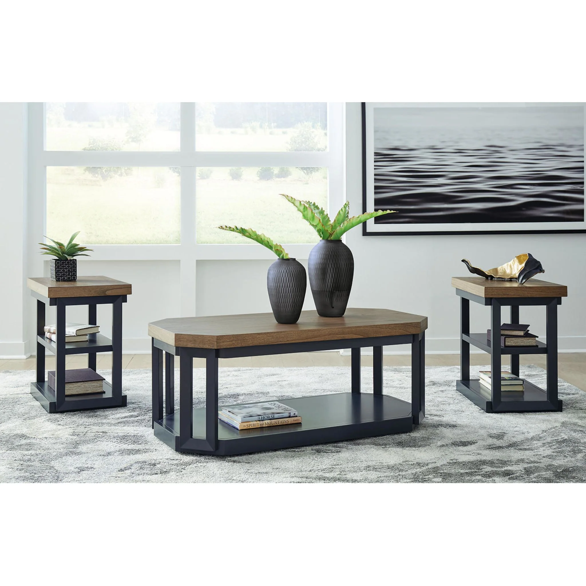 Landocken 3 Pack Tables - Brown/Blue - Image 32
