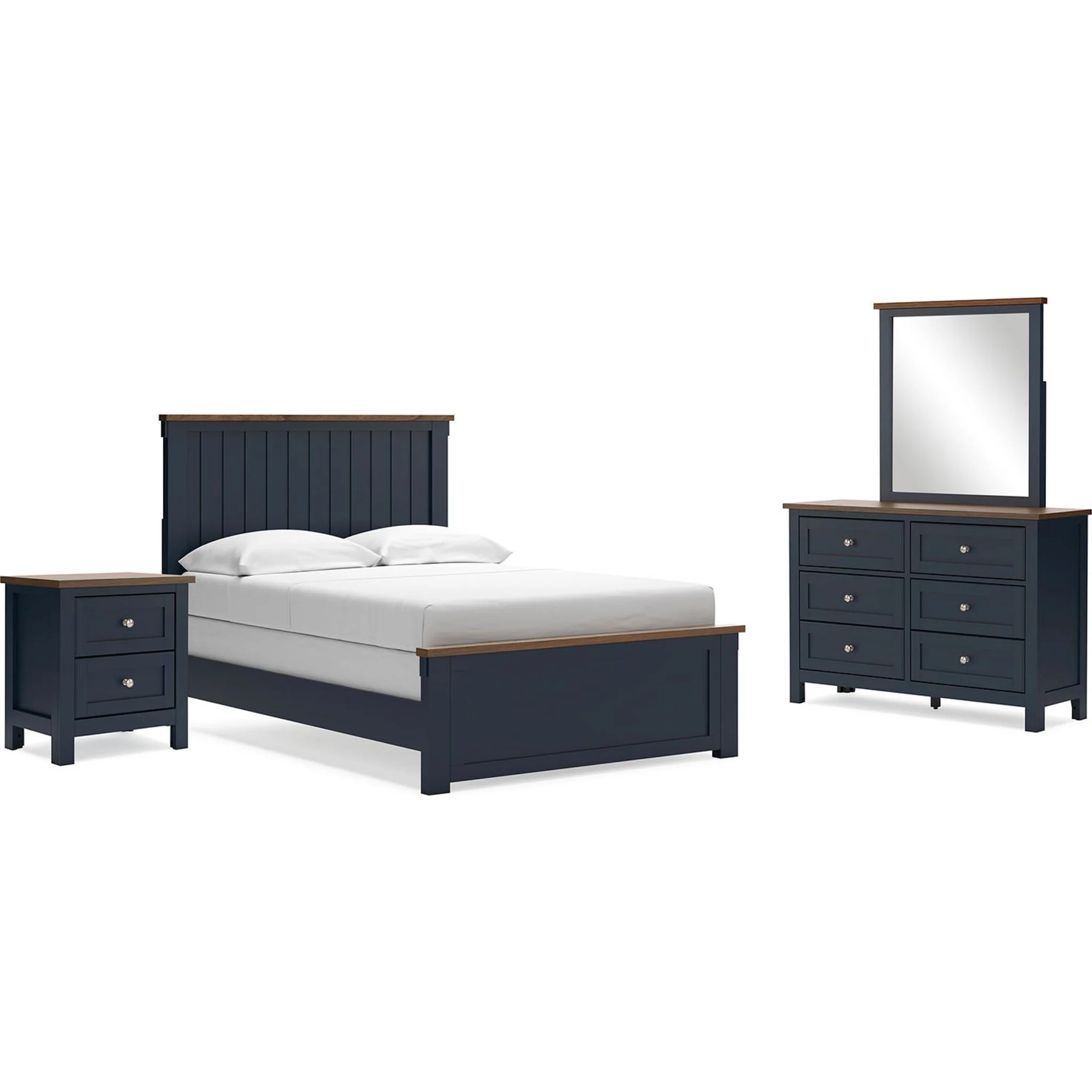 Landocken 6 Piece Panel Bedroom - Blue/Brown - Image 28