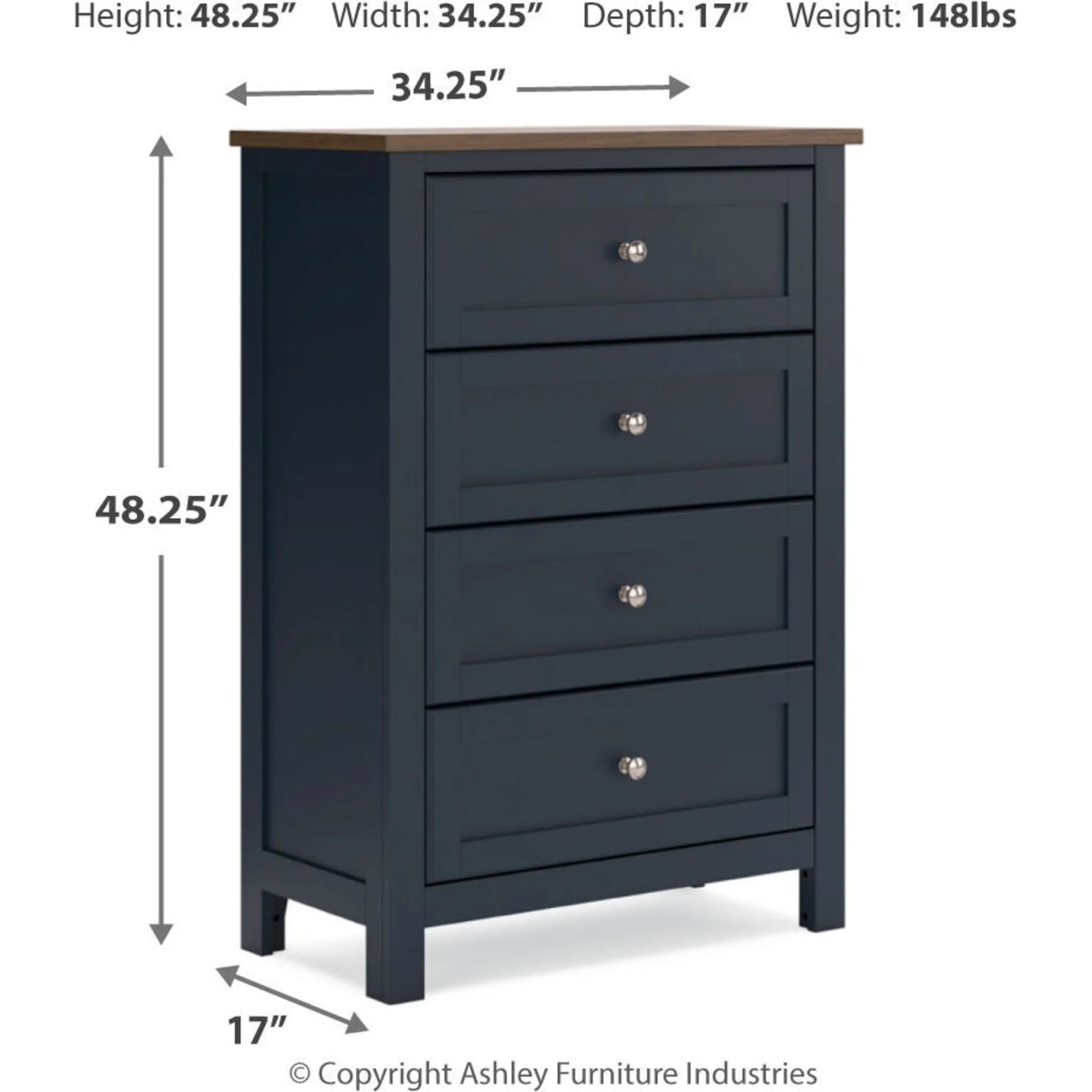 Landocken Chest - Blue/Brown - Image 3
