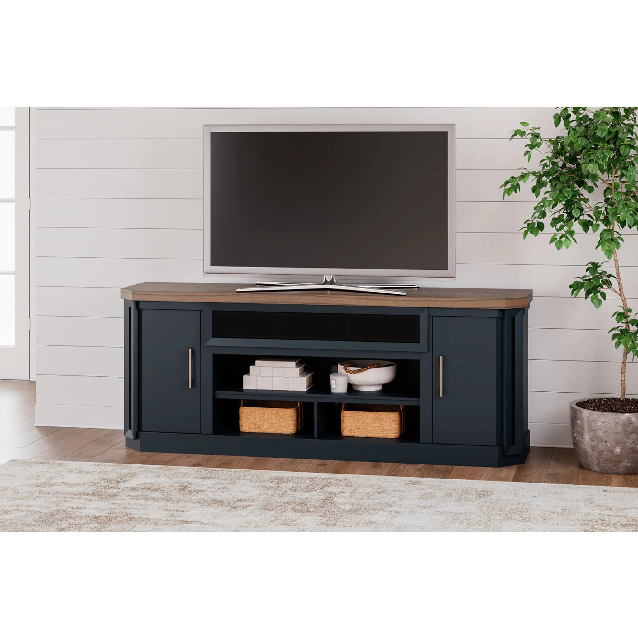 Landocken TV Stand - Brown/Blue - Image 2
