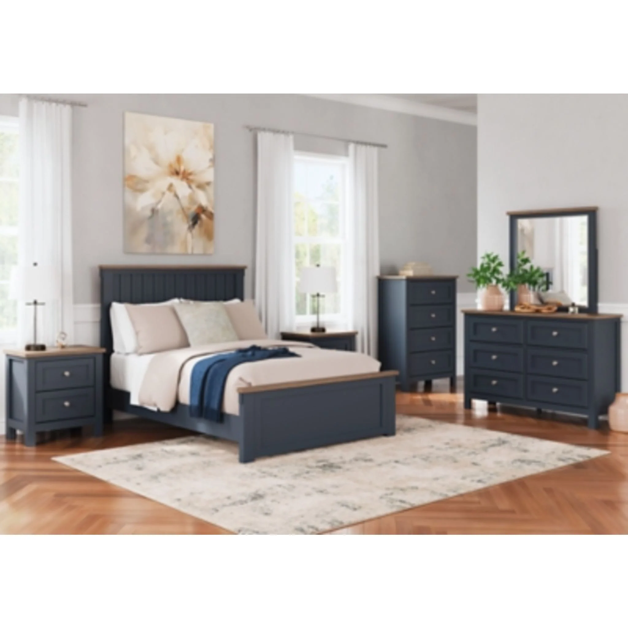 Landocken Nightstand - Blue/Brown - Image 4