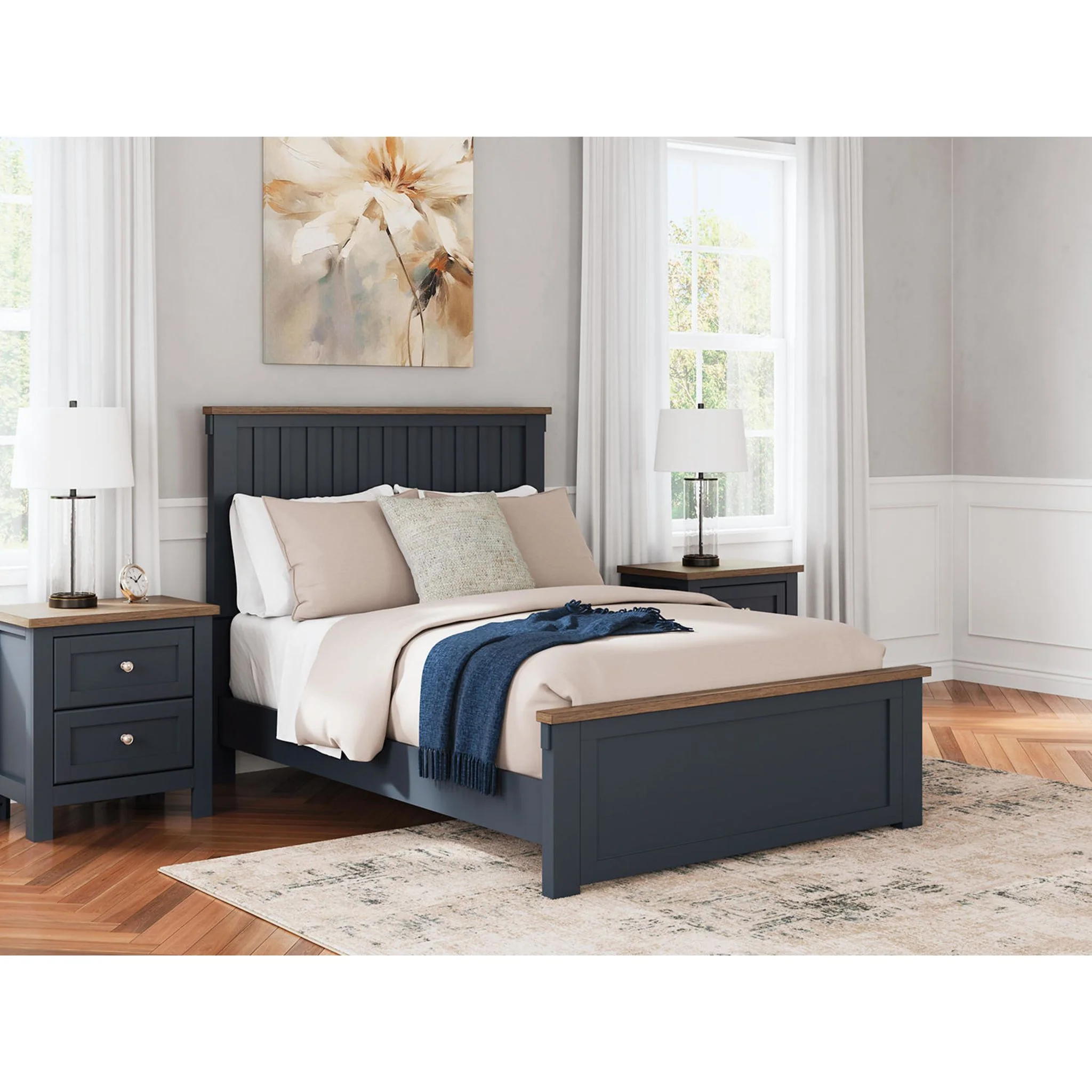 Landocken Panel Bed - Blue/Brown - Image 15
