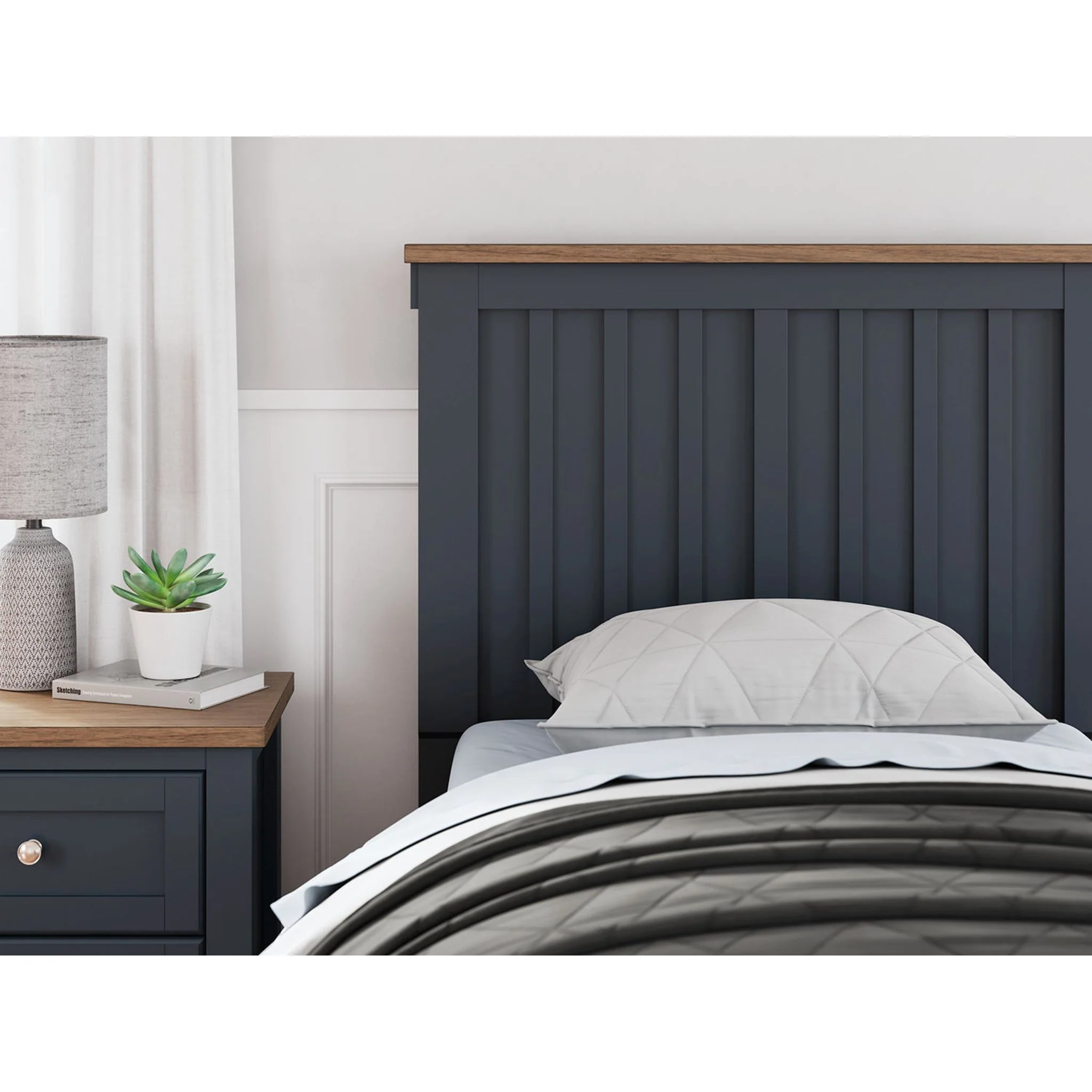 Landocken Panel Bed - Blue/Brown - Image 9
