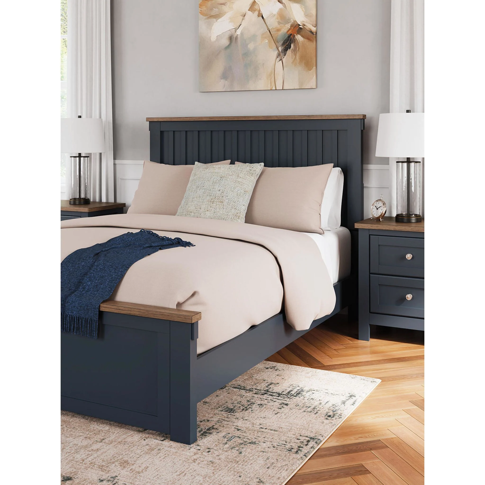 Landocken Queen Panel Bed - Blue/Brown - Image 3