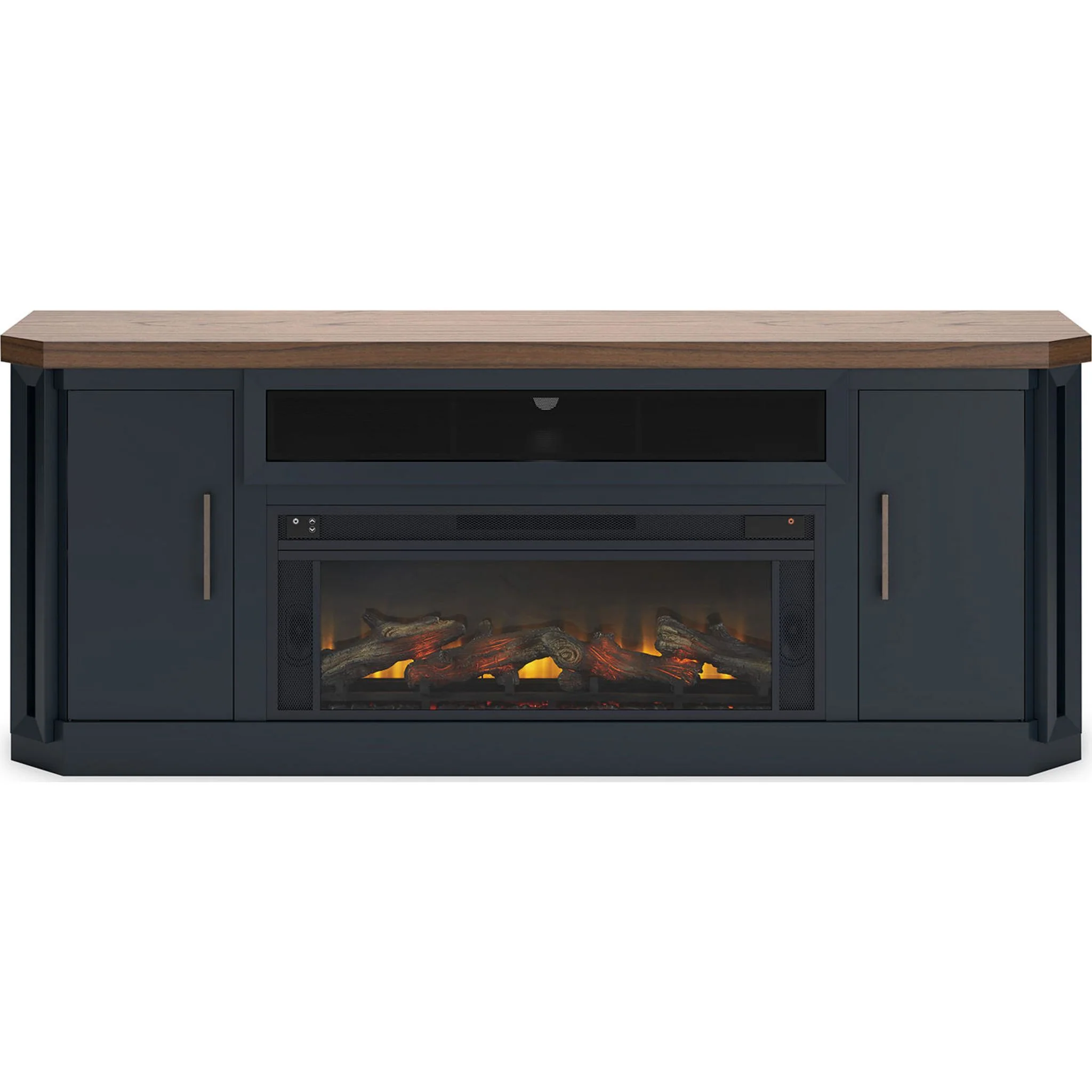 Landocken TV Stand with Fireplace - Two-tone - Image 4