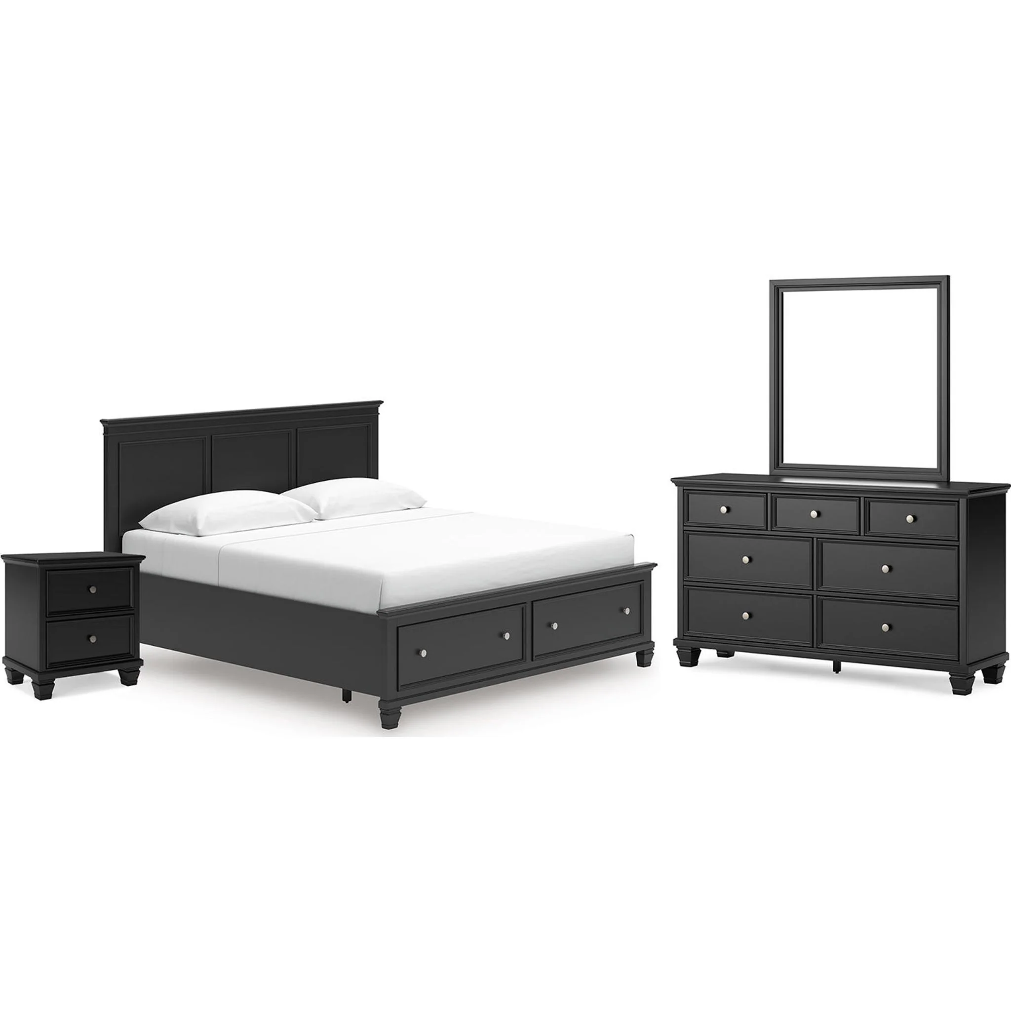 Lanolee 6 Piece King Storage Bedroom - Black
