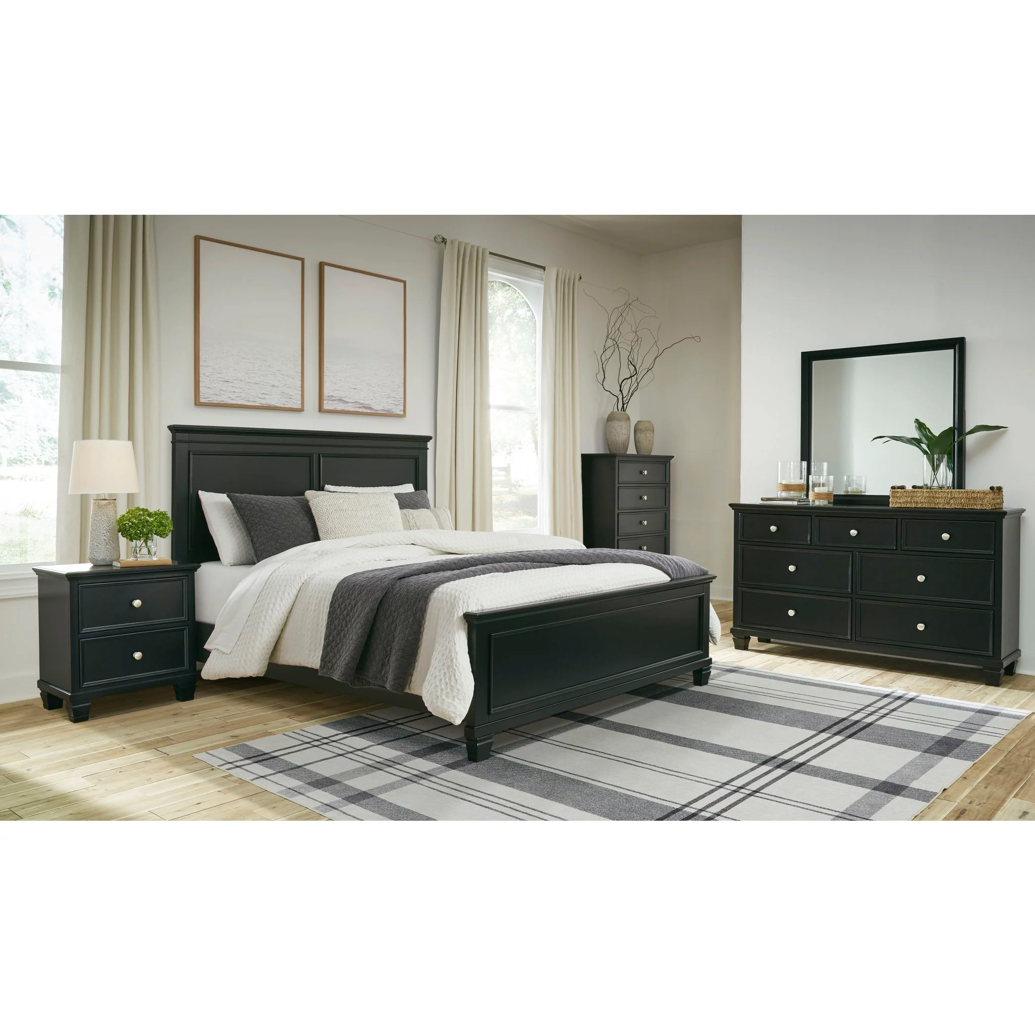 Lanolee 6 Piece Panel Bedroom - Black - Image 2