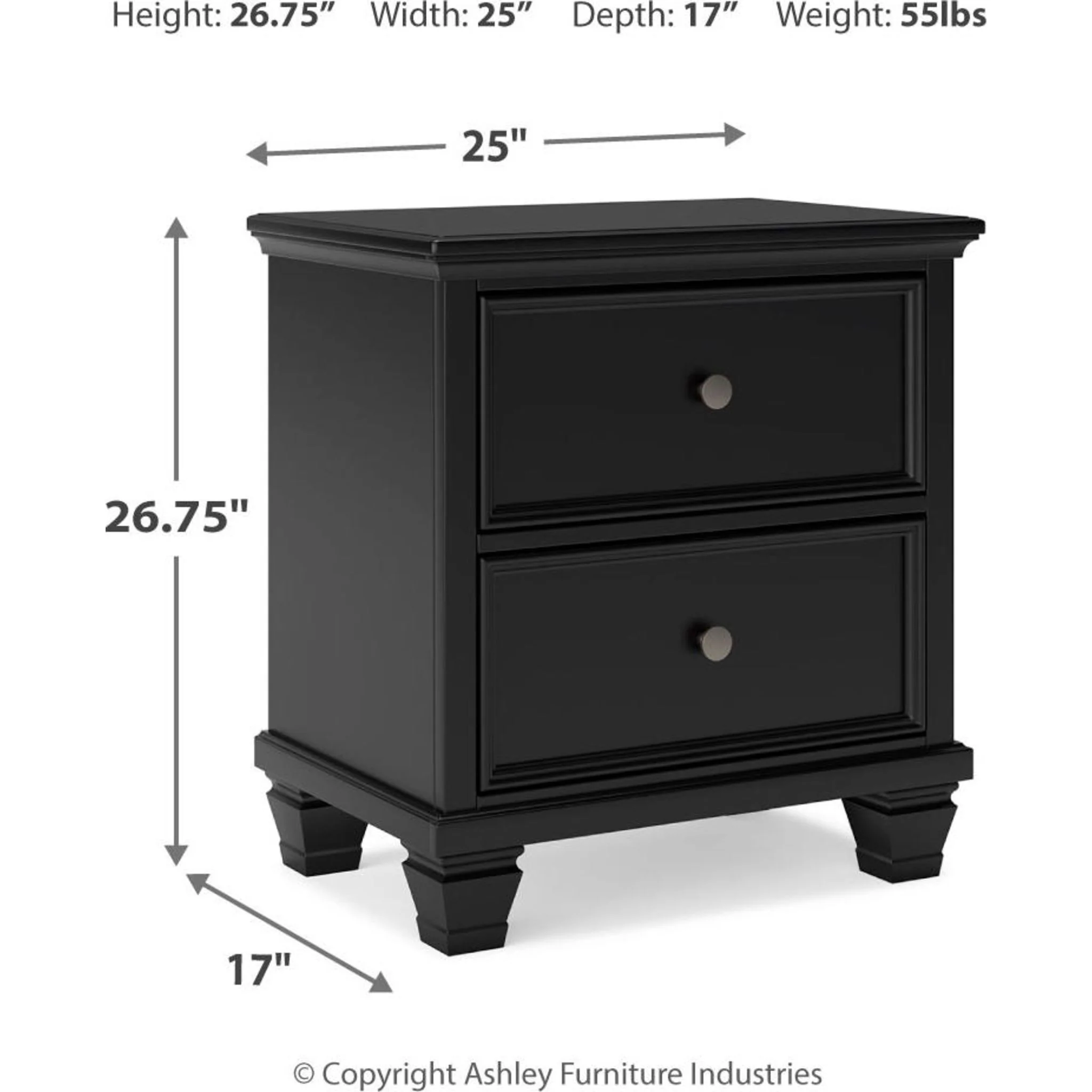 Lanolee 6 Piece Panel Bedroom - Black - Image 71