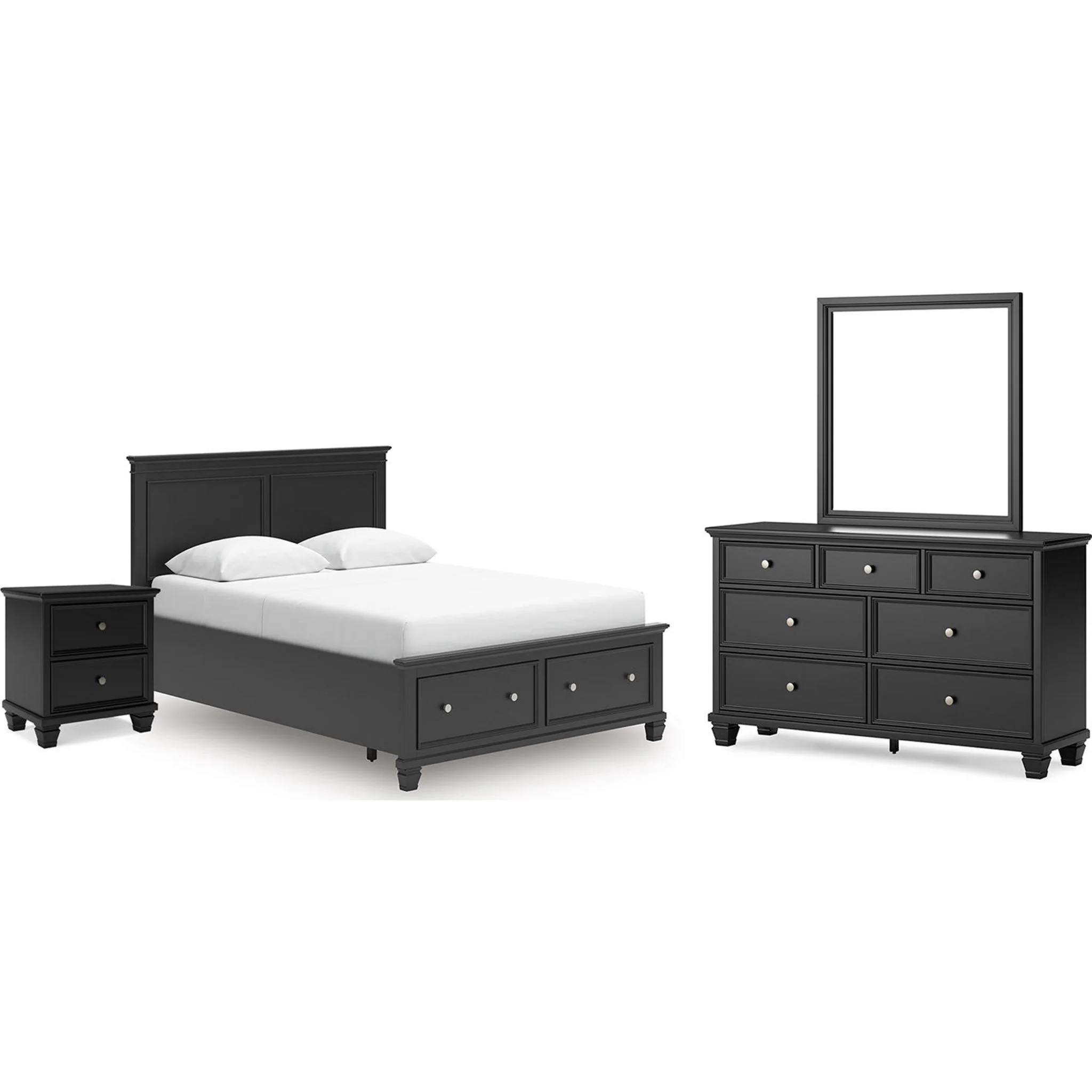 Lanolee 6 Piece Queen Storage Bedroom - Black