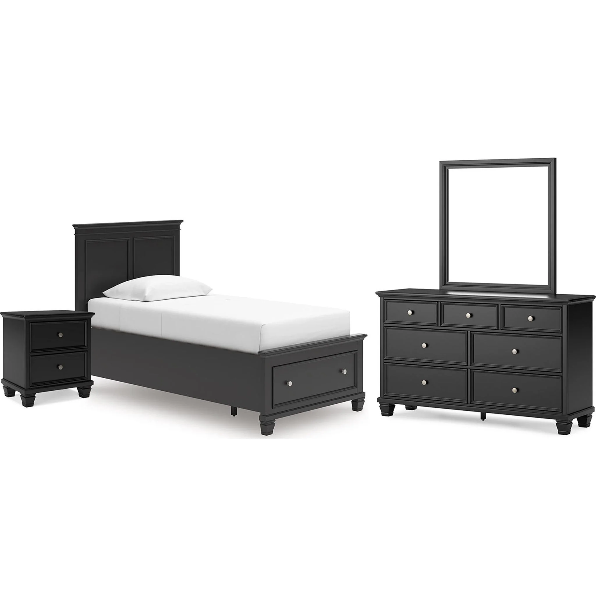 Lanolee 6 Piece Twin Storage Bedroom - Black