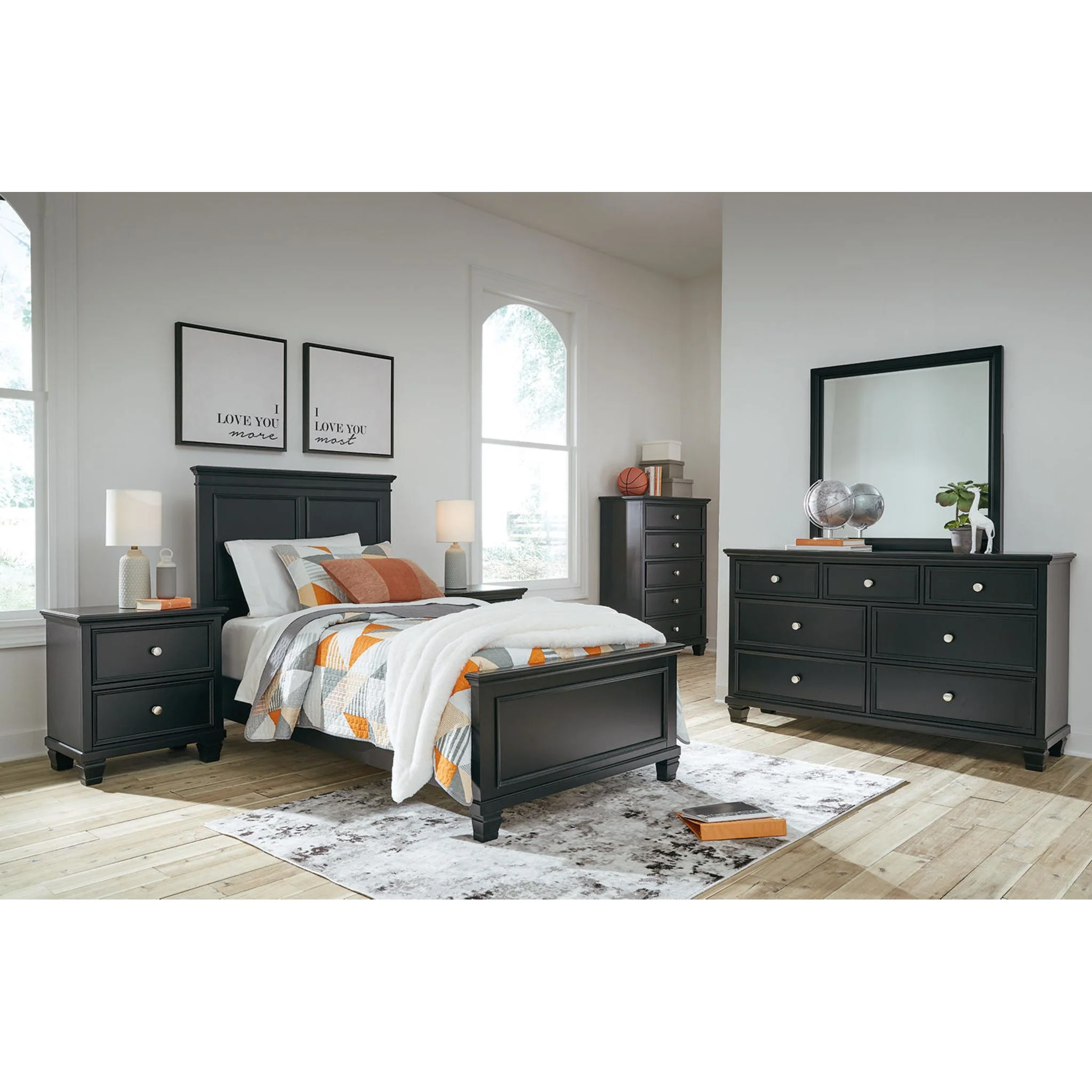 Lanolee Panel Bed - Black - Image 8