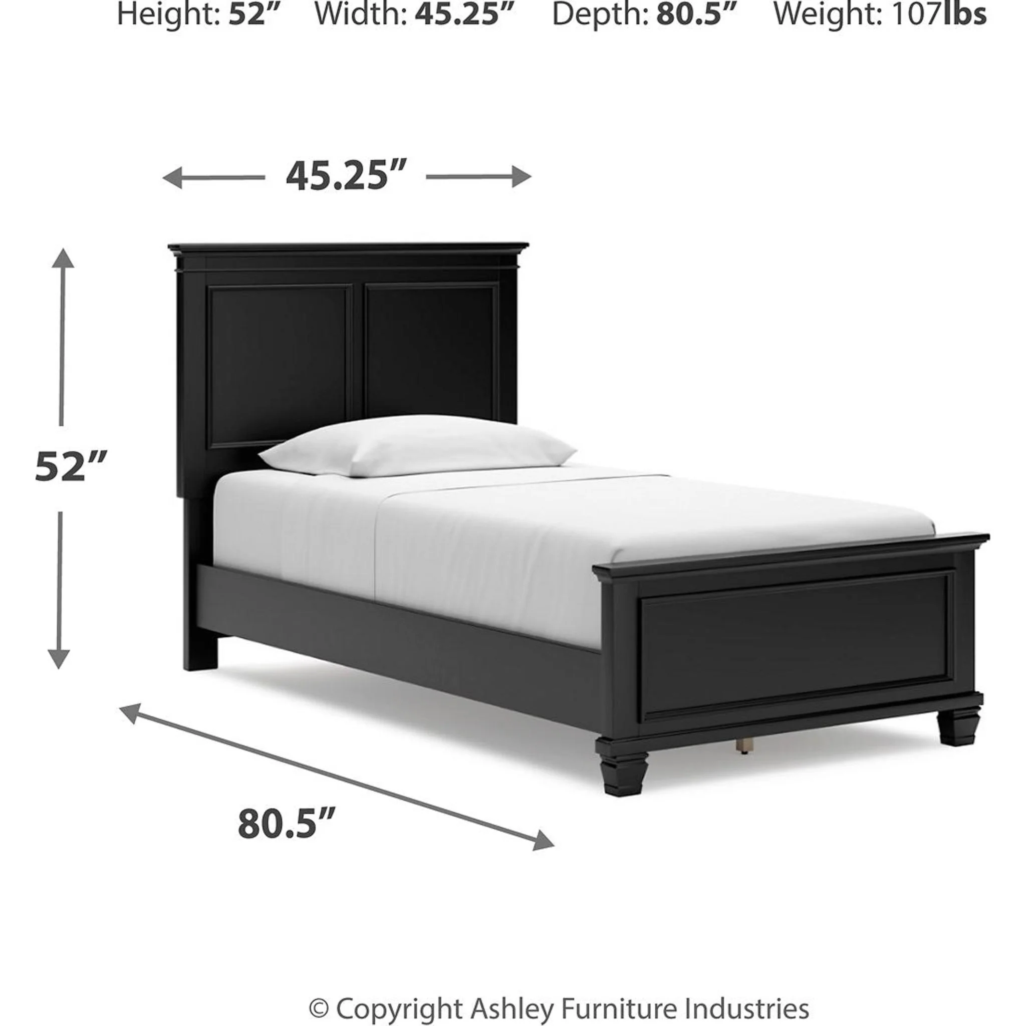 Lanolee Panel Bed - Black - Image 9