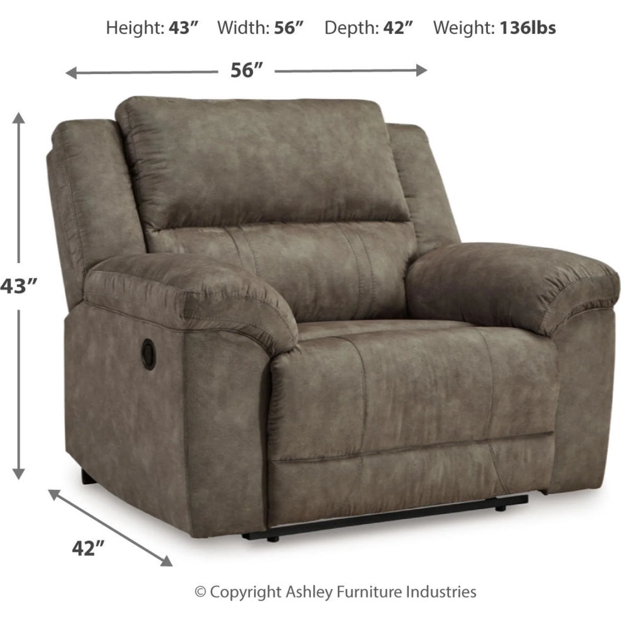 Laresview Oversized Recliner - Fossil - Image 5