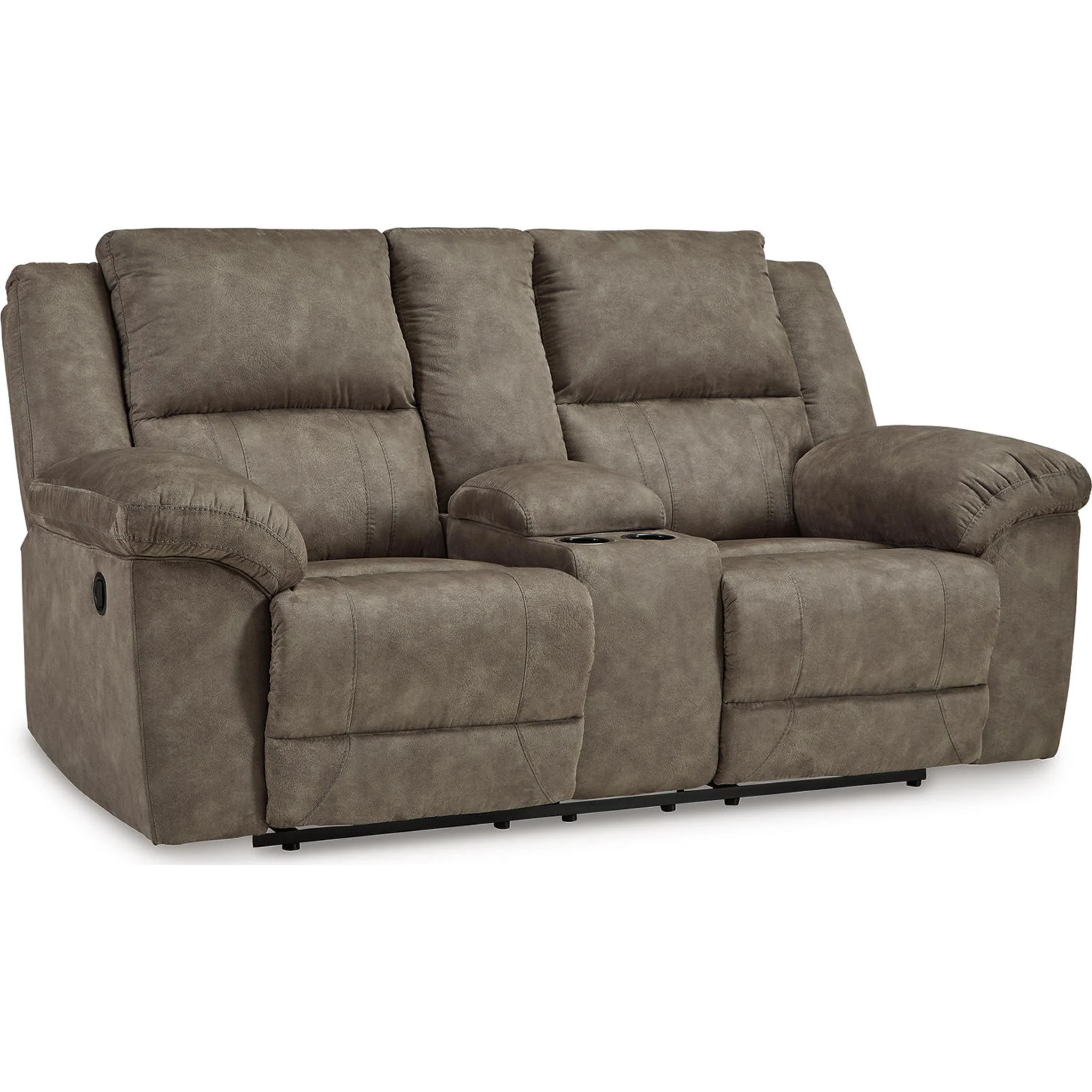 Laresview Reclining Loveseat with Console - Fossil - Image 4